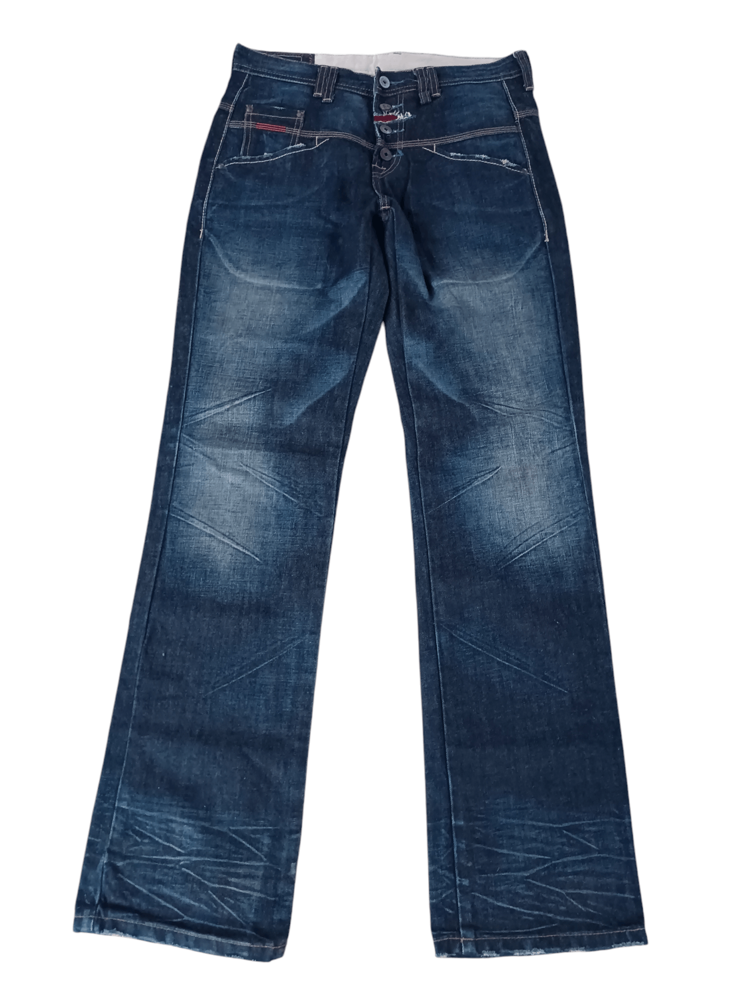 Marithe + Francois Girbaud × Vintage RARE 🔥 Marithe Francois Girbaud Whiskers Faded Denim Size US 32 / EU 48 - 1 Thumbnail