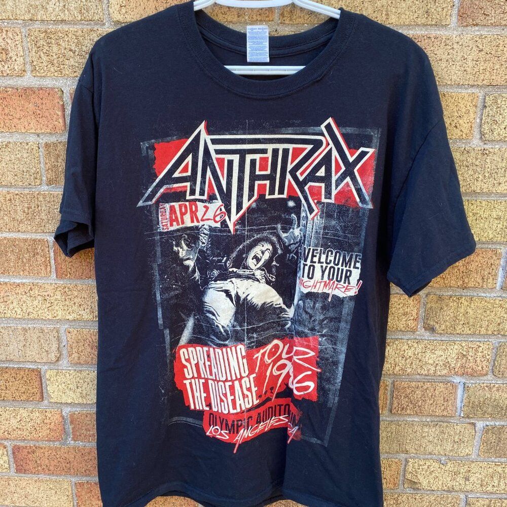 Vintage Anthrax Spreading the Disease Concert T Shirt Large Size US L / EU 52-54 / 3 - 2 Thumbnail
