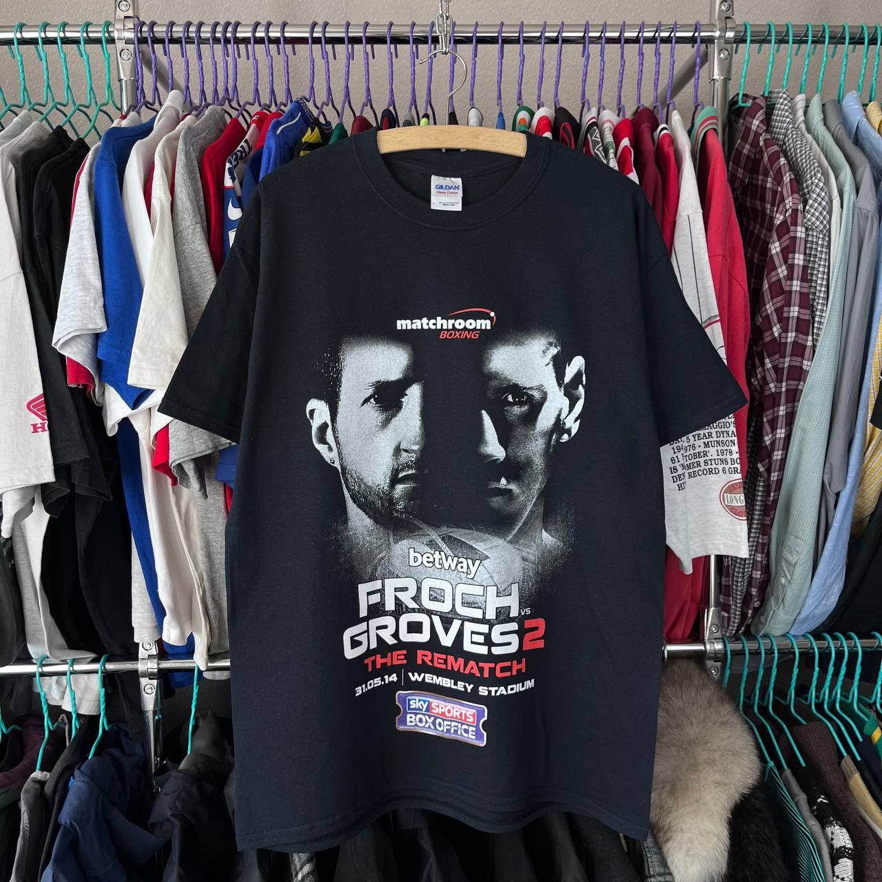 Vintage T Shirt Matchroom Boxing HBO Froch x Groves2 2014 Londsdale Size US L / EU 52-54 / 3 - 1 Thumbnail