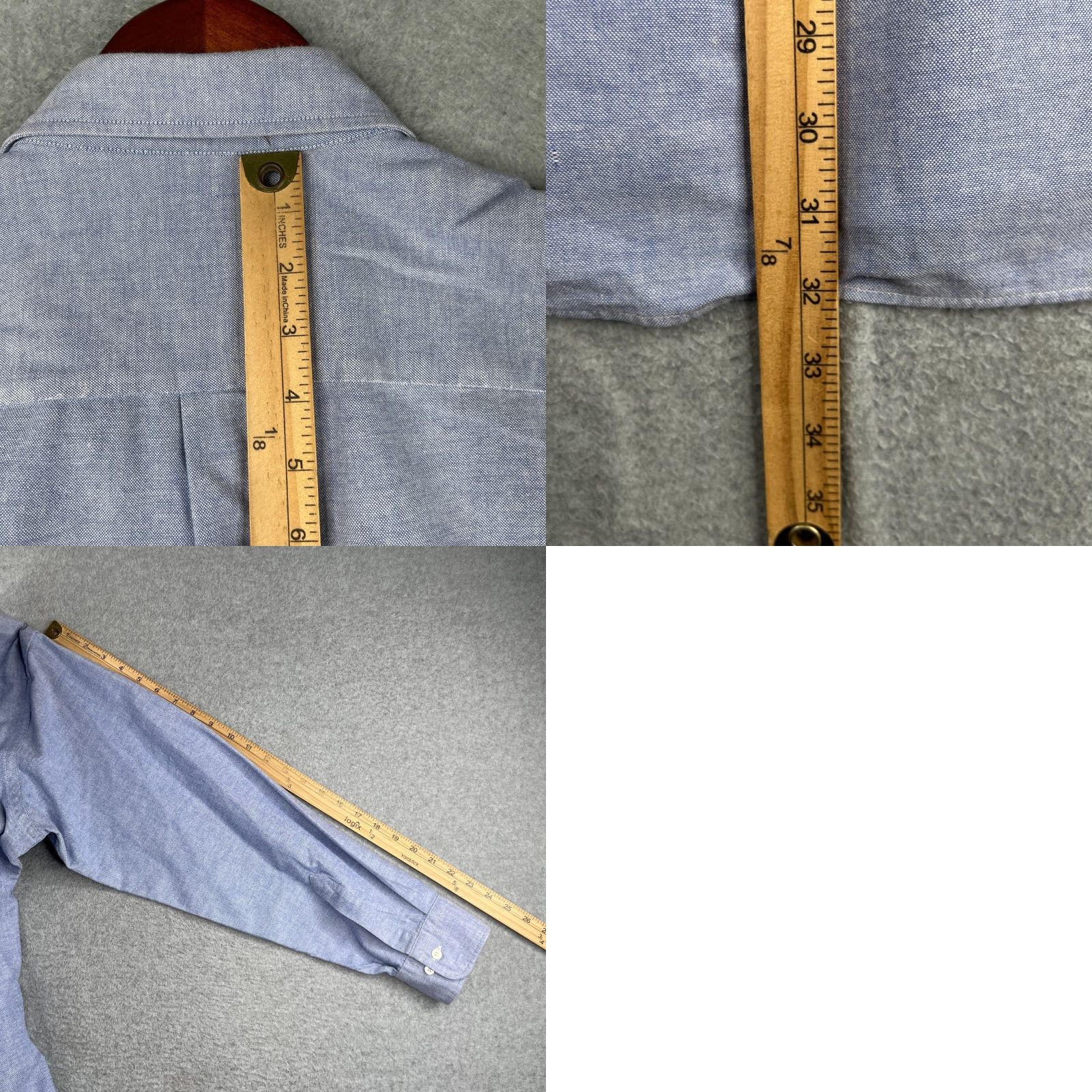 Ralph Lauren VINTAGE Chaps Ralph Lauren Embroidered Crest Long Sleeve Button Up Shirt 17 USA Blue Men Dress Shirt Size US XL / EU 56 / 4 - 8 Thumbnail