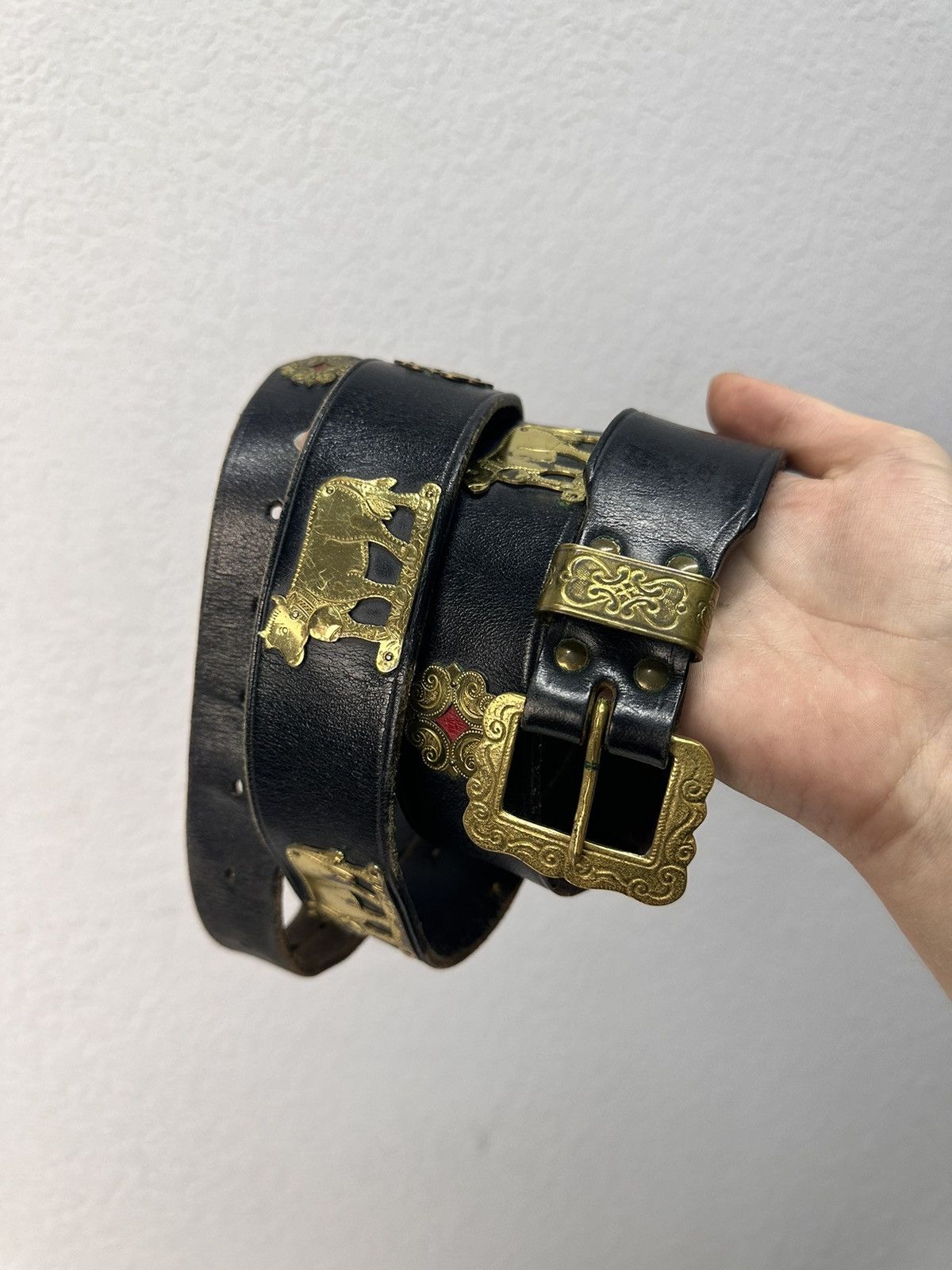 If Six Was Nine Vintage Belt B.B.Simon leather Avantgarde Hysteric Glamour Size ONE SIZE - 3 Thumbnail