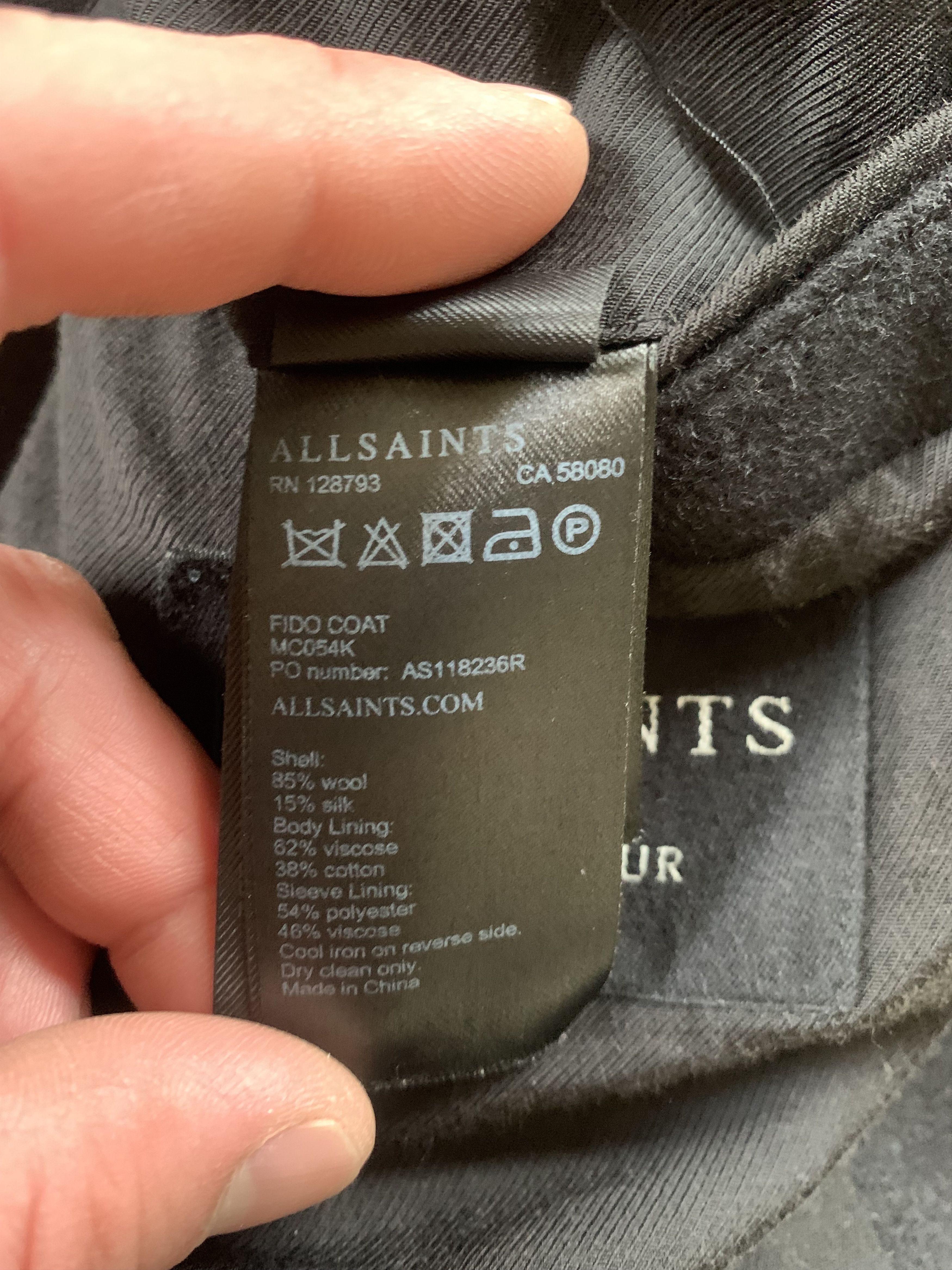 Allsaints Allsaints Fido Coat Black Wool Blend Overcoat Size US XS / EU 42 / 0 - 11 Thumbnail