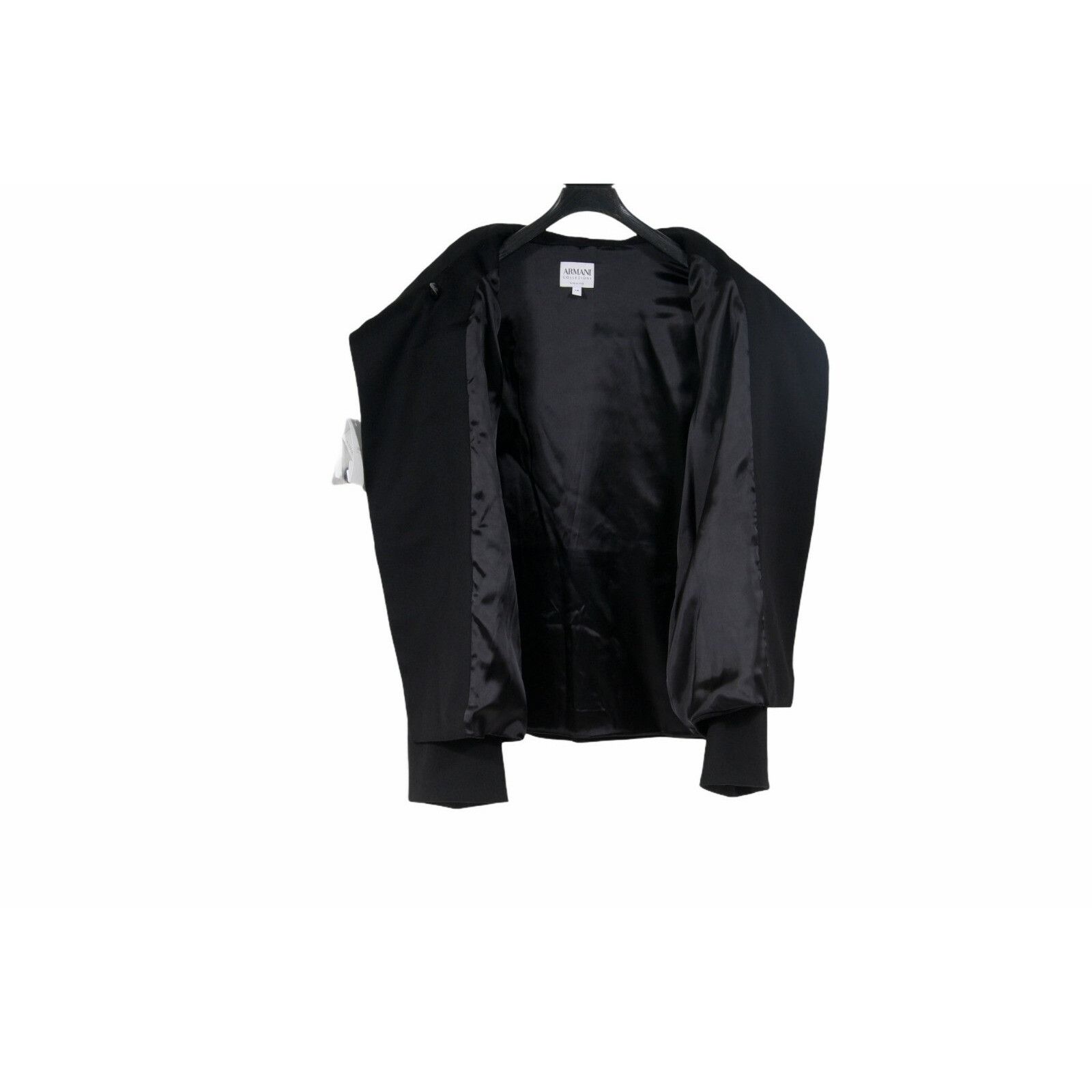 Armani Collezioni Women Jacket Black Virgin Wool Size XL / US 12-14 / IT 48-50 - 4 Thumbnail