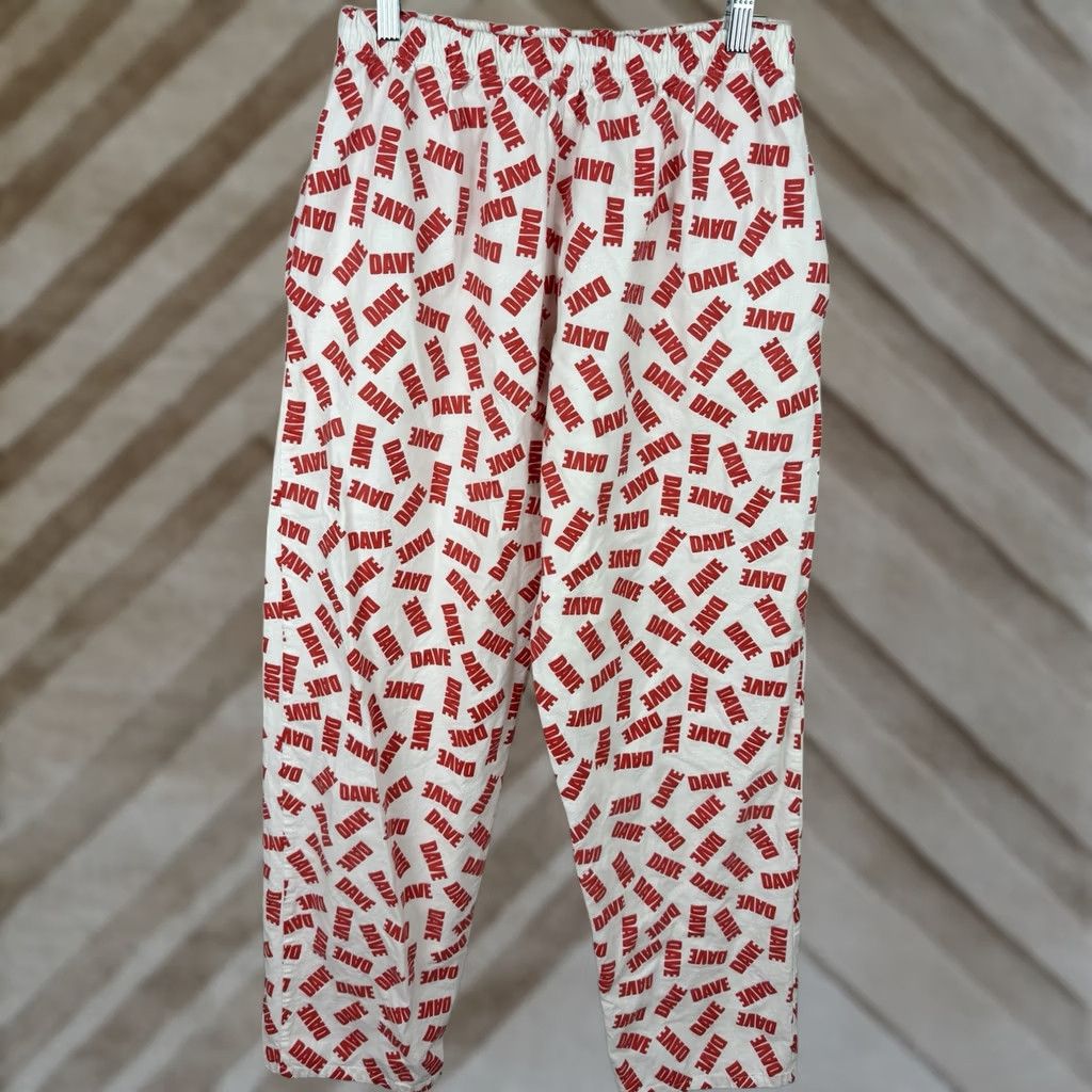 Vintage VINTAGE Boxer Rebellion Pajama Pants Mens Medium White Cotton AOP Novelty Print 90s Funny Size US 31 - 1 Thumbnail