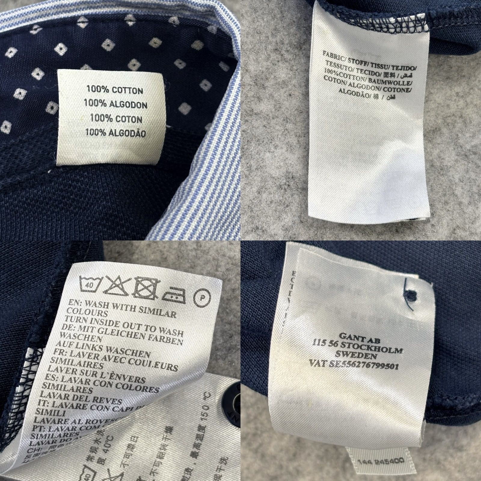Gant VINTAGE GANT Long Sleeve Polo Shirt 2XL Mens Navy Striped Collar SS/SHM? (Note: Please provide final) Size US XXL / EU 58 / 5 - 8 Thumbnail
