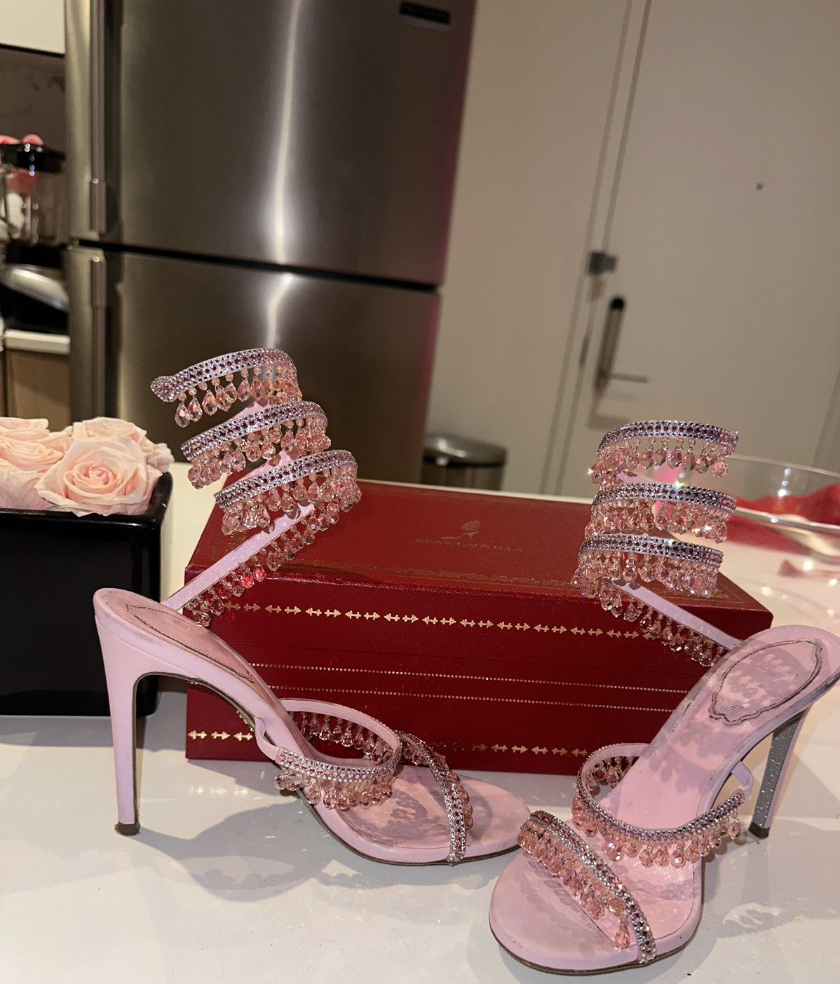 Rene Caovilla Rene Caovilla Barbie Crystal Ankle Wrap Heel Size US 6 / IT 36 - 5 Thumbnail