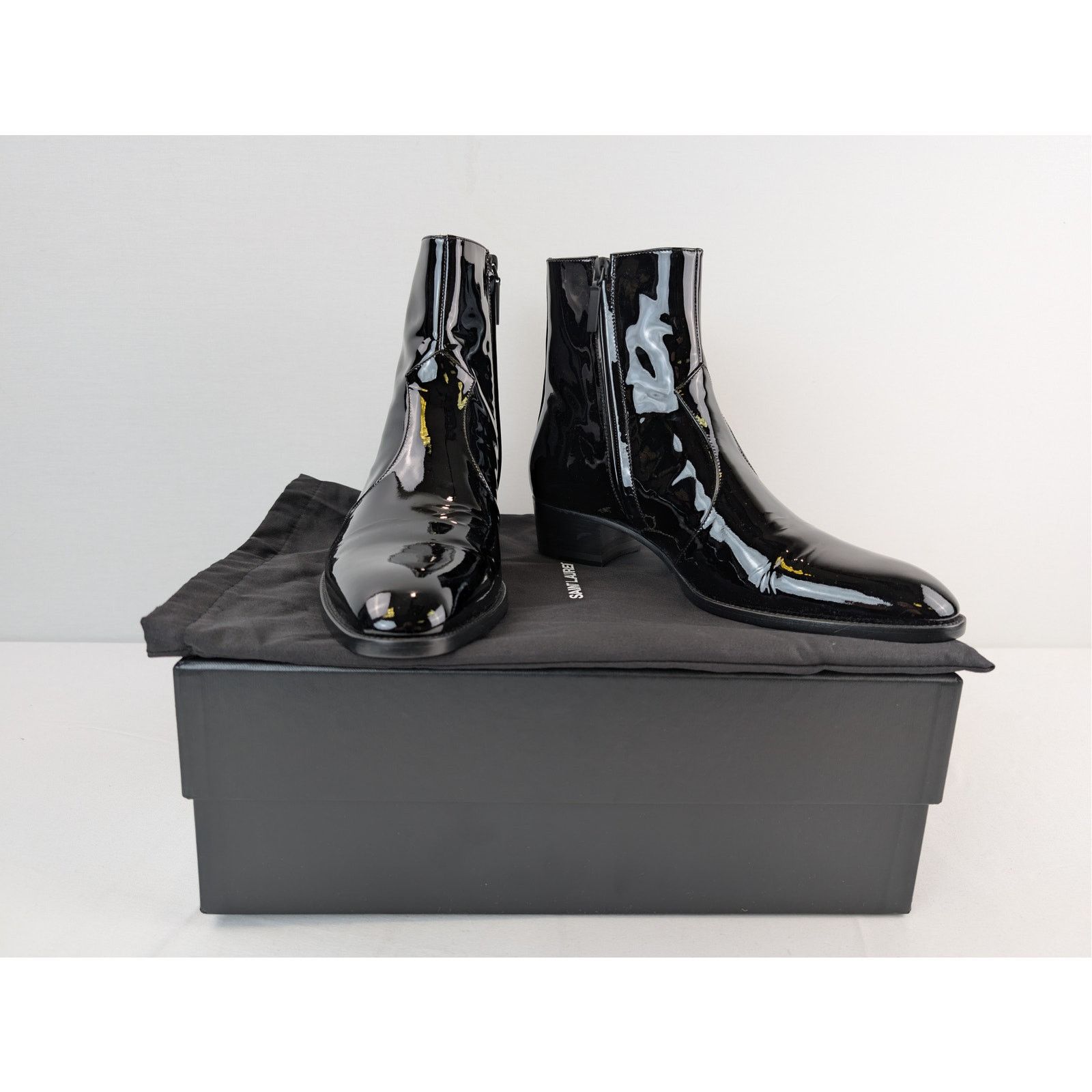 Saint Laurent Paris o1rshd1 Wyatt 40 Zip Booties Boots in Nero 41 Size US 8 / EU 41 - 17 Thumbnail