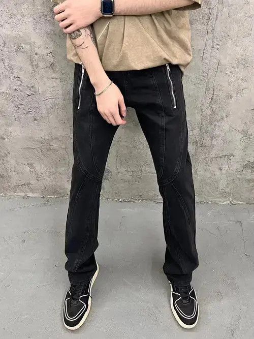Jean zipper punk utility zipper flared jeans Size US 30 / EU 46 - 3 Thumbnail