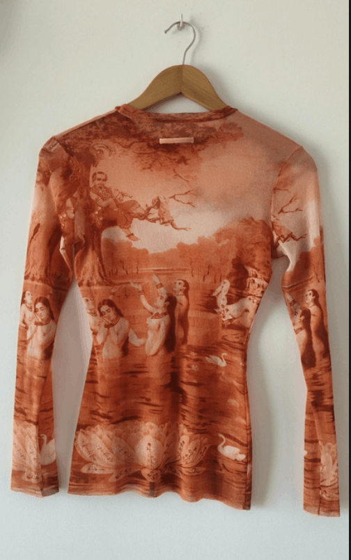 Jean Paul Gaultier × Vintage Jean Paul Gaultier Mesh Top Tattoo Blood Drip Shirt EX0054 Size S / US 4 / IT 40 - 2 Thumbnail