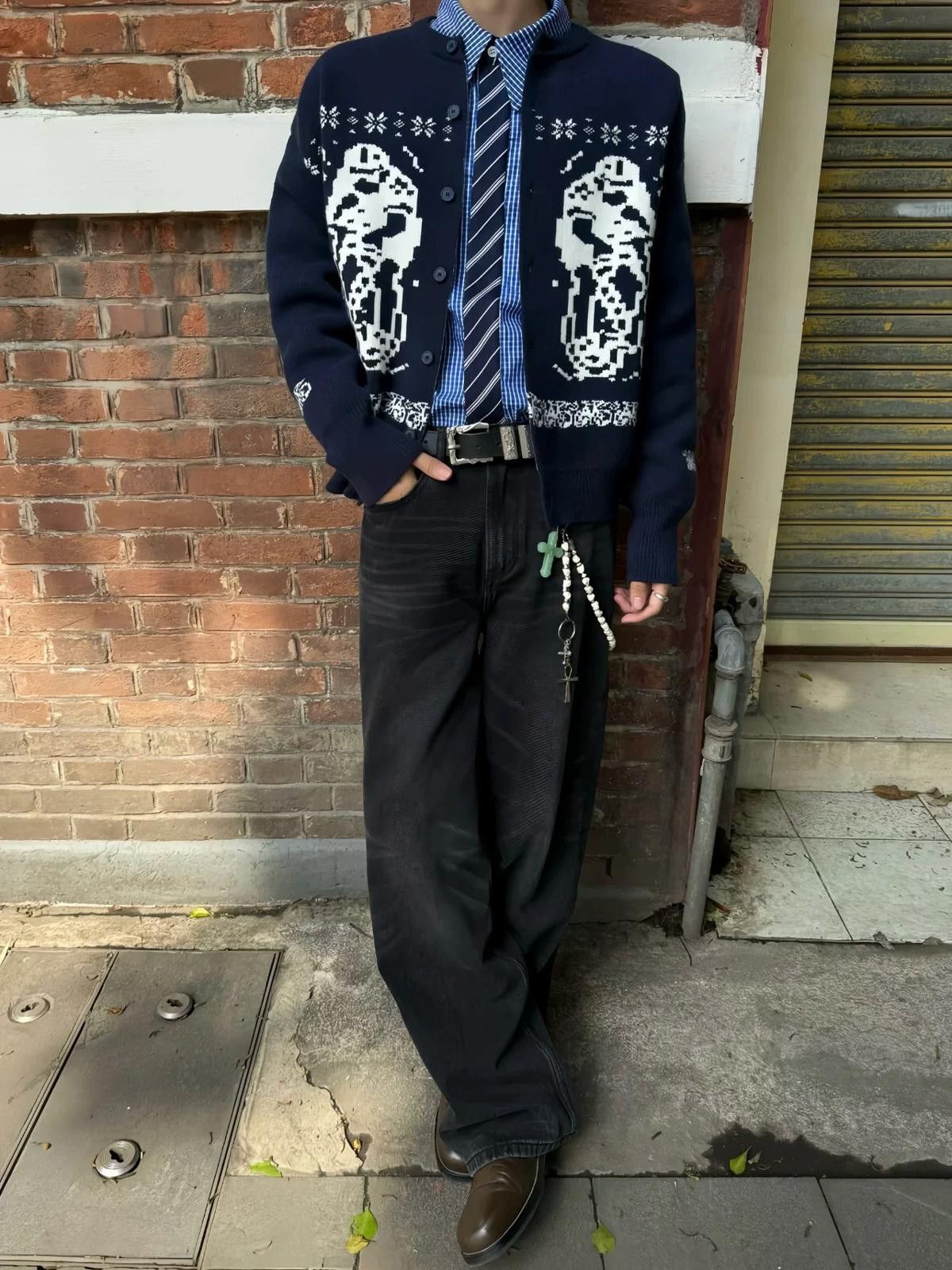 Other 1000G Fair Isle Cardigan | Polar Fleece Heavy Chunky Knit Size US L / EU 52-54 / 3 - 1 Thumbnail