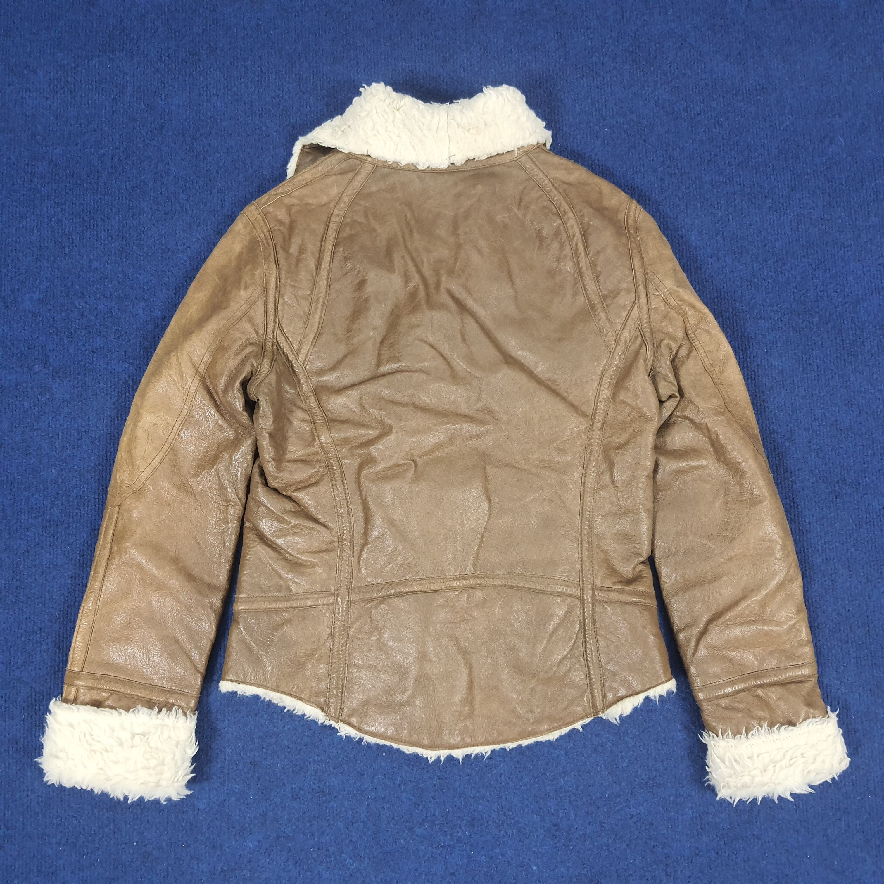 Designer Vintage Goa Designer Leather Fleece Jacket C162N5 Size XS / US 0-2 / IT 36-38 - 4 Thumbnail