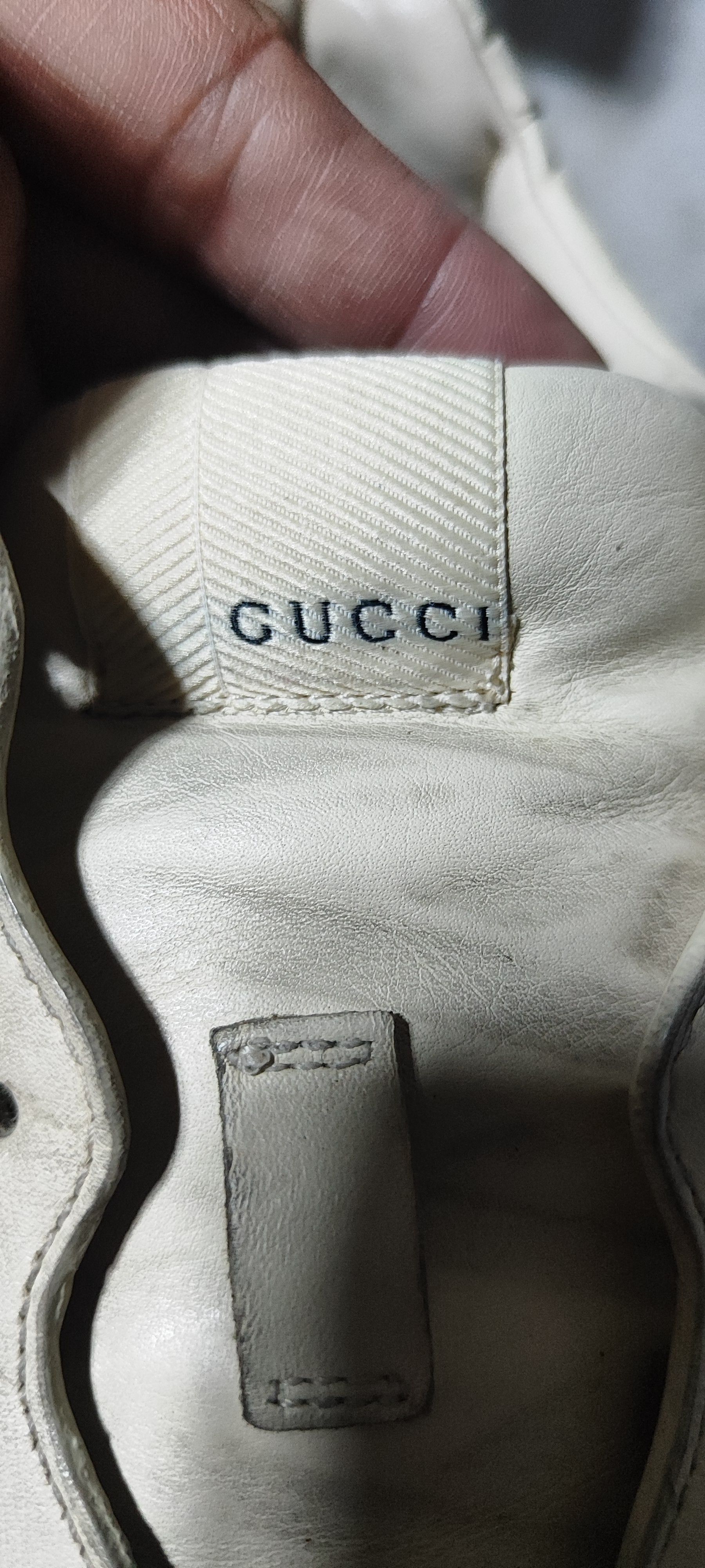 Gucci Gucci Rhython Ivory Leather Sneaker Unisex Size US 8 / EU 41 - 14 Thumbnail