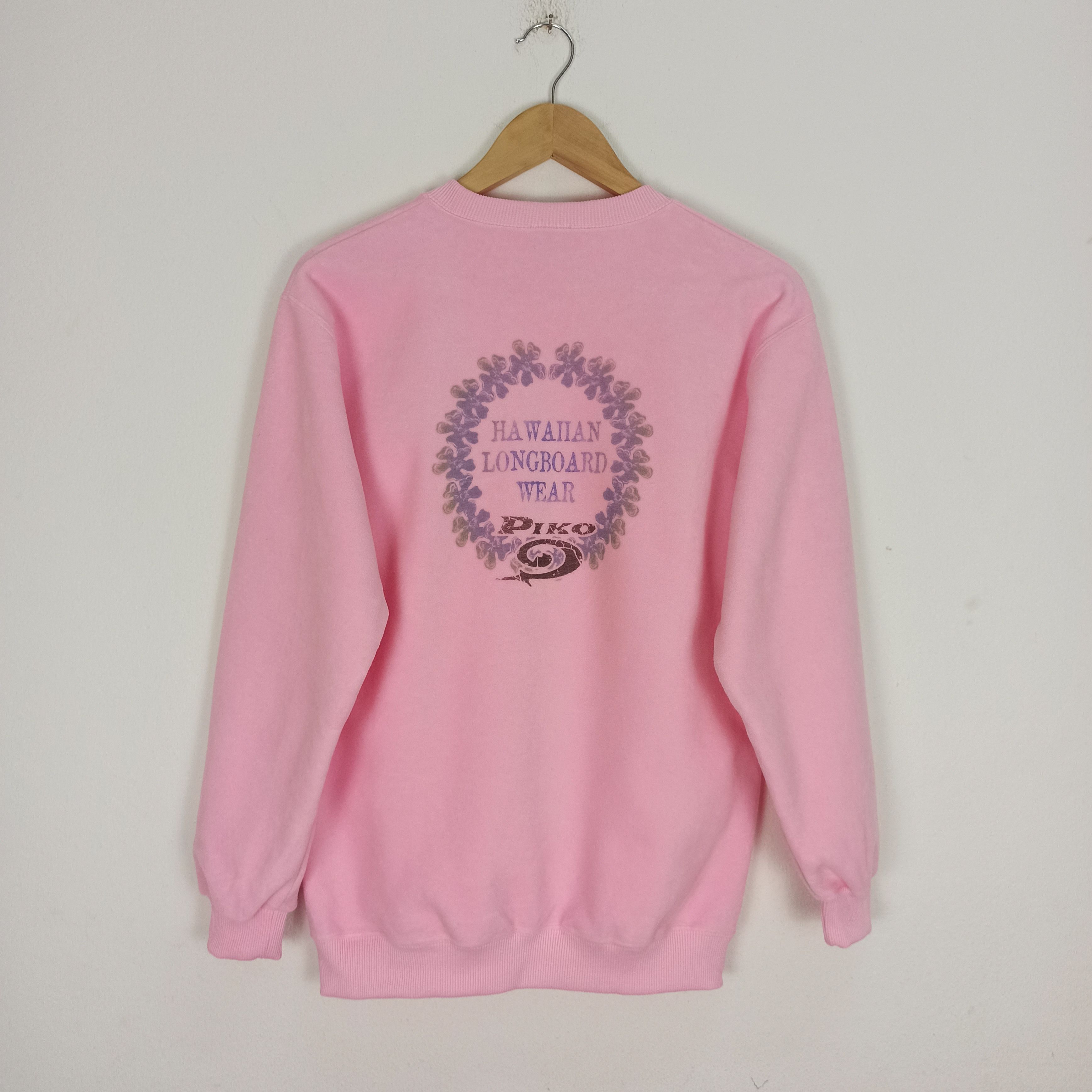 image of Vintage Piko Hawaiian Surfing Sweatshirt Pink, Men's (Size Small)