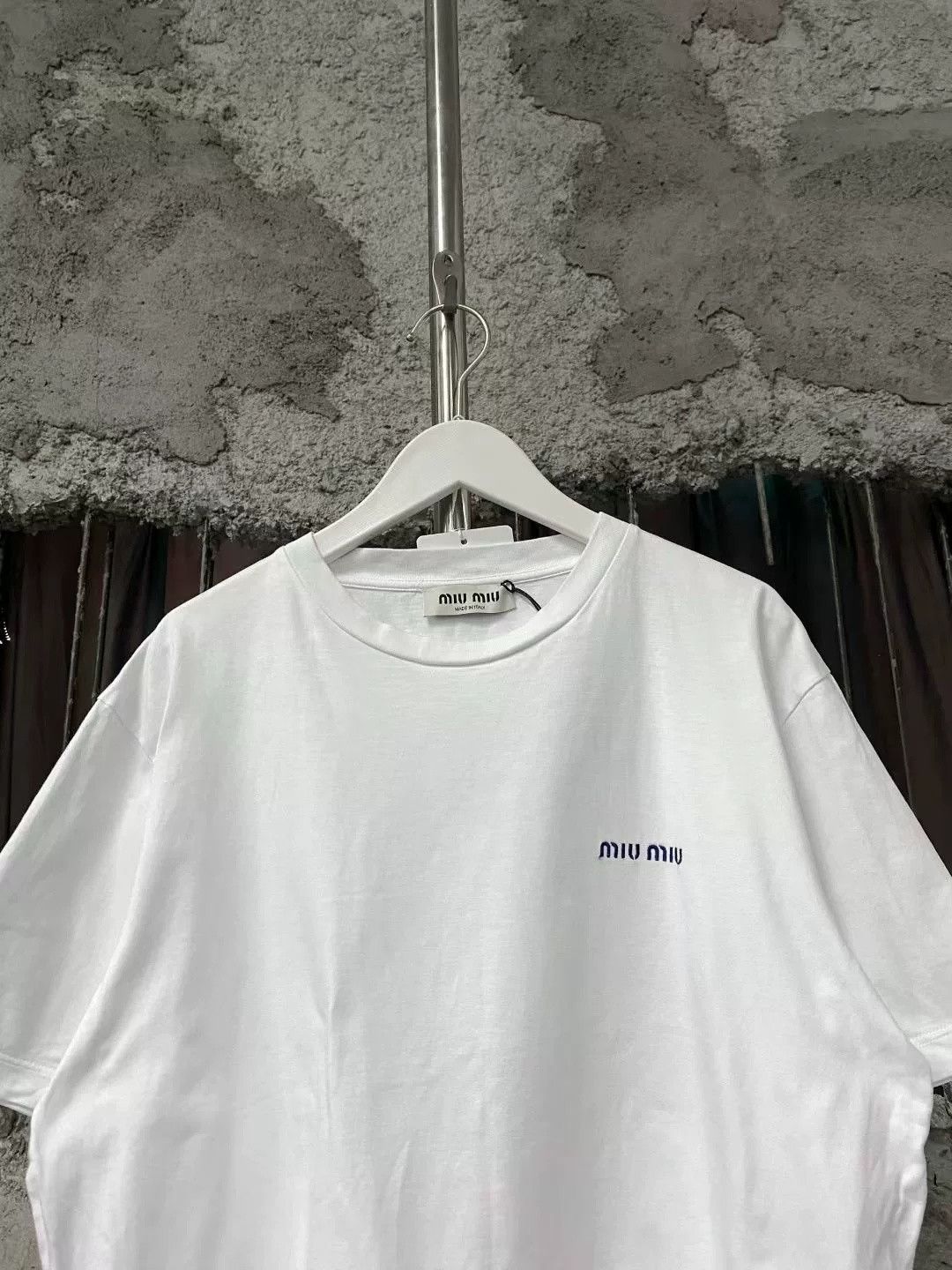 Miu Miu Miu Miu White Embroidered Logo Short Sleeve Size US 5 / EU 37 - 3 Thumbnail