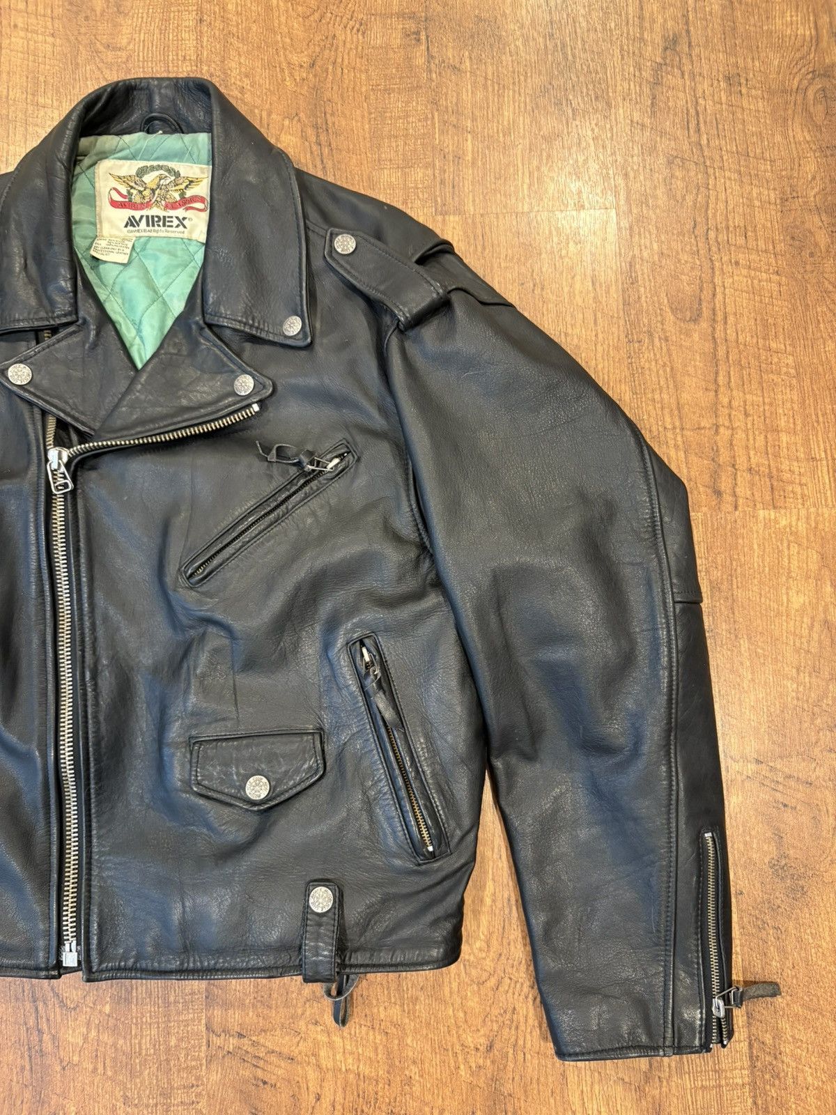 Avirex Vintage Avirex Leather Jacket Mens XL Pocket Motorcycle Size US XL / EU 56 / 4 - 3 Thumbnail