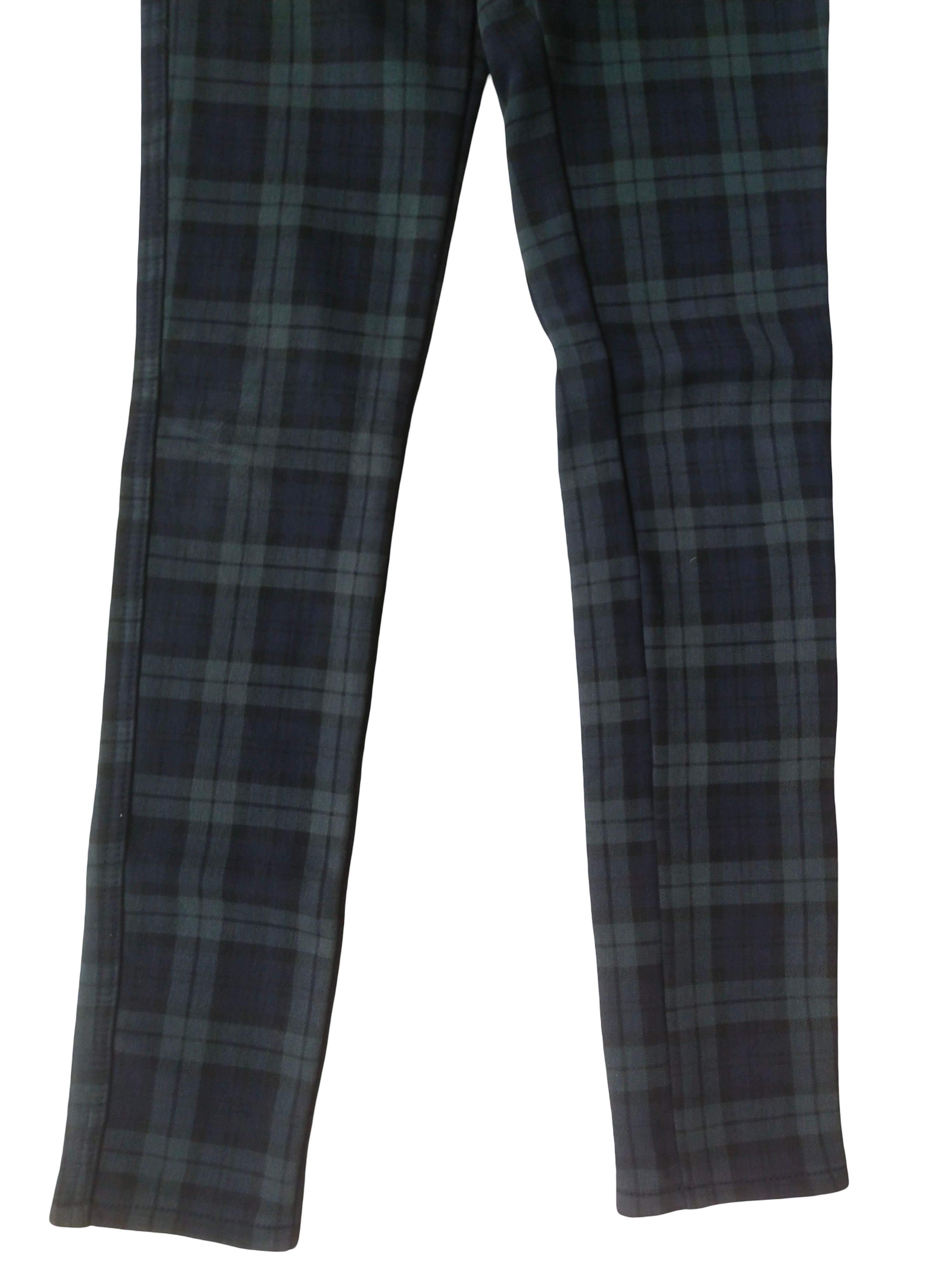 Hysteric Glamour Back Number Blackwatch Plaid Fleece Lined Stretch Pants Size 25" / US 0 / IT 36 - 3 Thumbnail