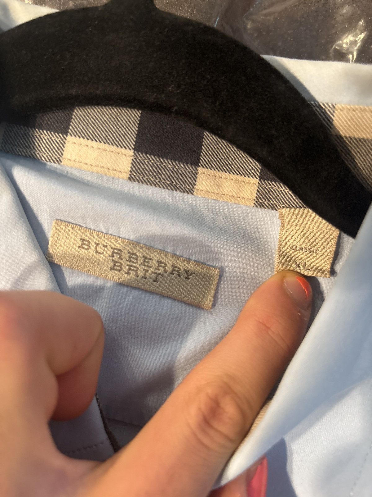 Burberry Light Blue Burberry Button Up Luxury Barely Used Shirt Size US XL / EU 56 / 4 - 3 Thumbnail