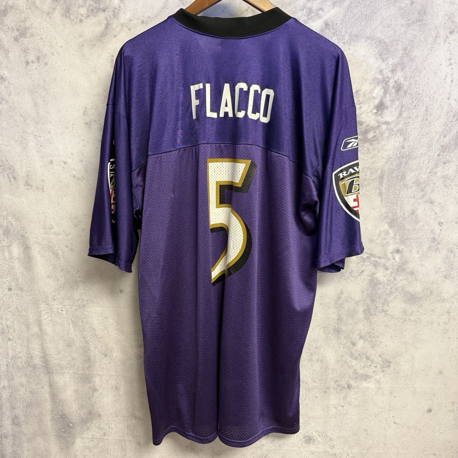 NFL Joe Flacco Baltimore Ravens NFL Jersey Mens XL 25x32 Purple Size US XL / EU 56 / 4 - 1 Thumbnail