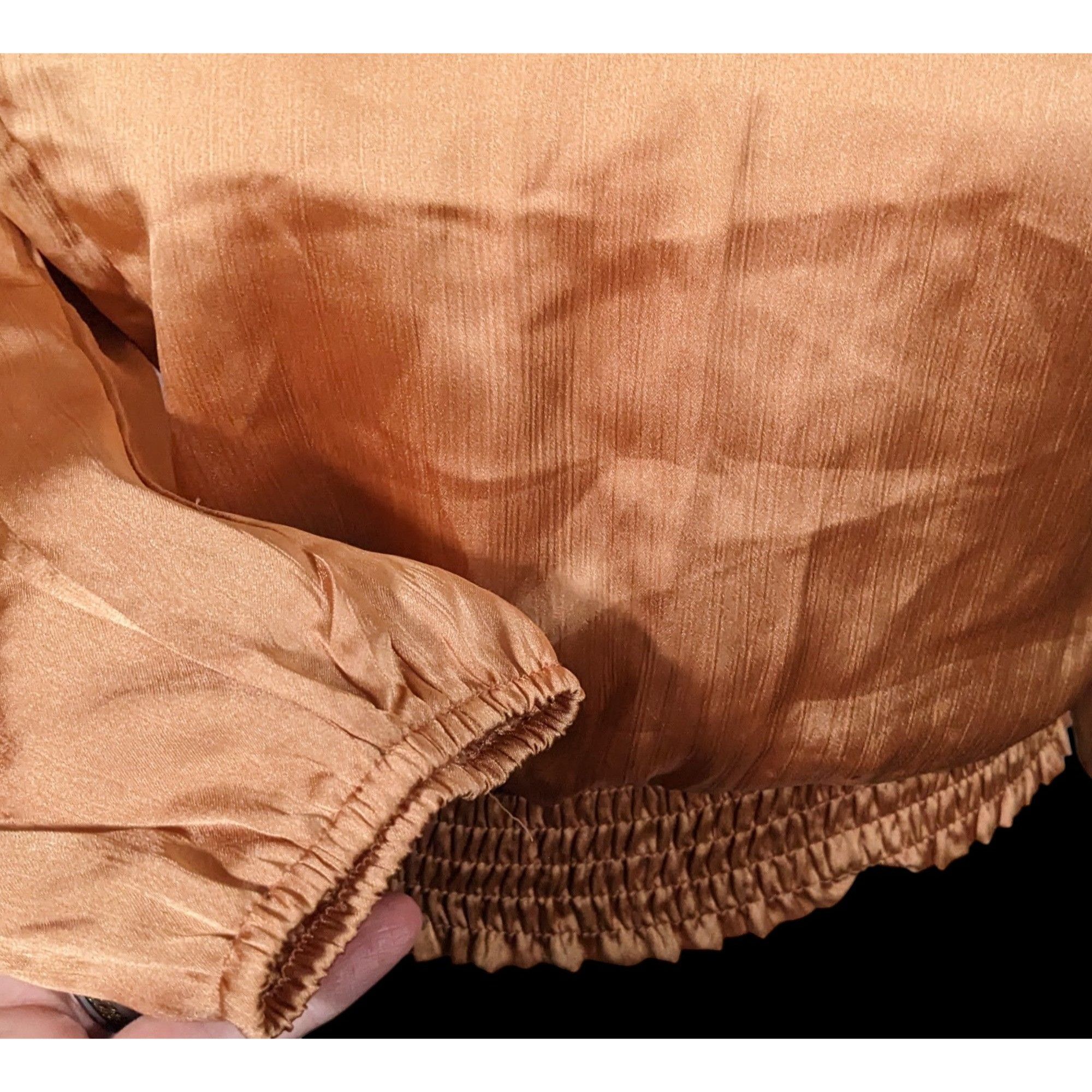 Other Monteau Rust Long Sleeve Poufy Ruffle Crop Top Size M / US 6-8 / IT 42-44 - 3 Thumbnail