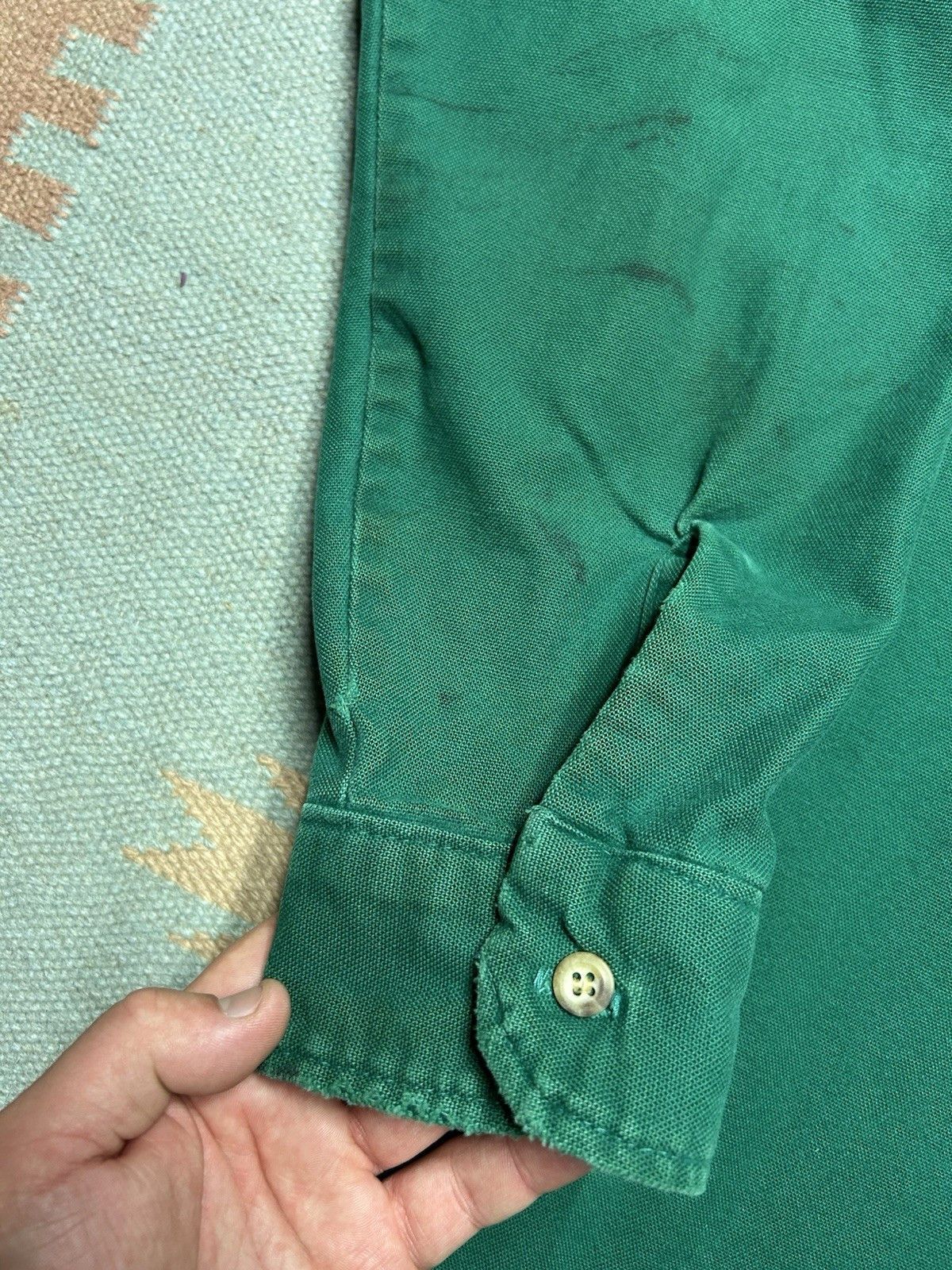 Vintage Vtg 80s work shirt five brother heavy canvas aqua XL tall Size US XL / EU 56 / 4 - 2 Thumbnail