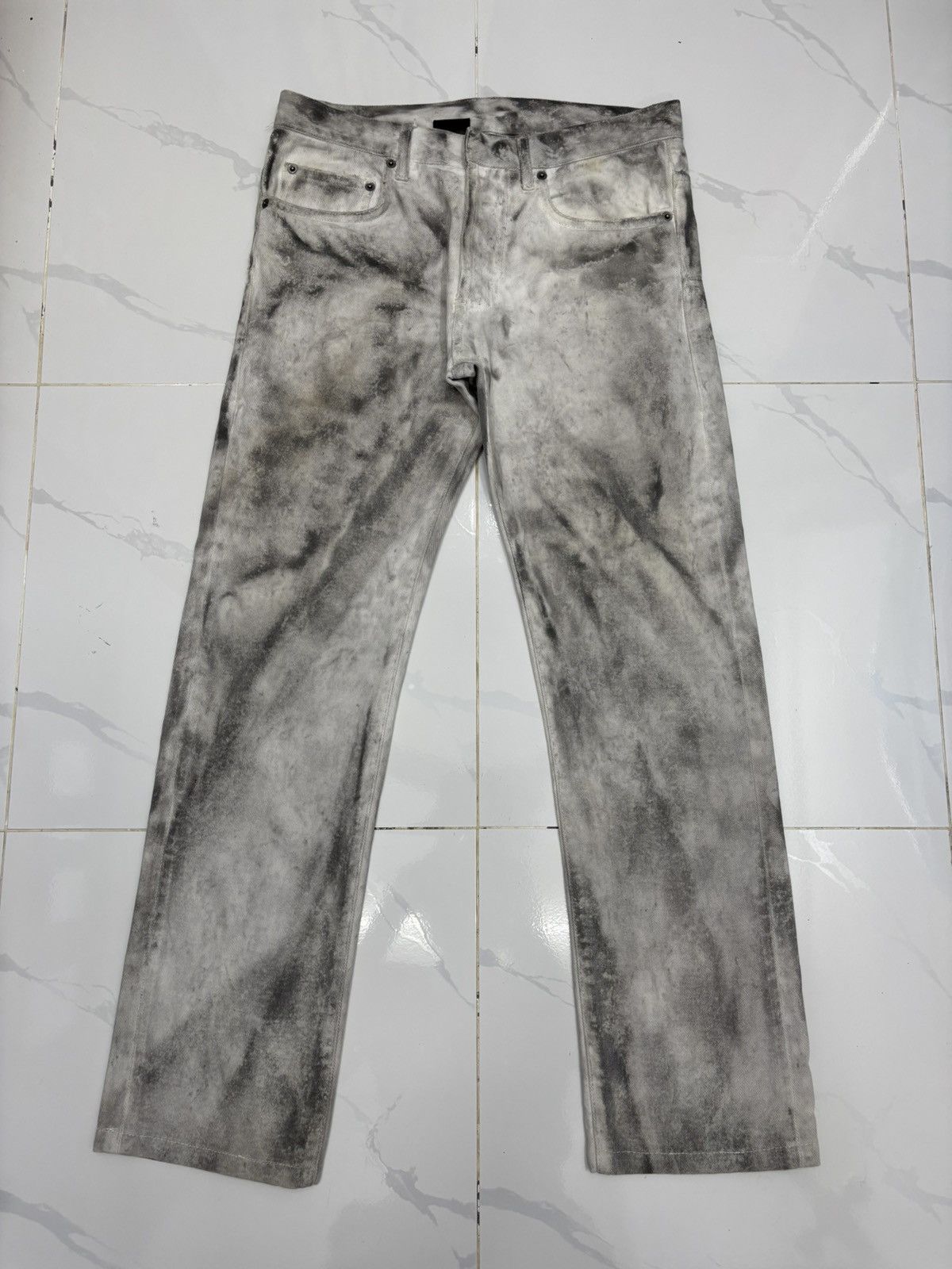 Dior × Hedi Slimane SS06 Dior Homme Dirty Snow Marble Denim Jeans