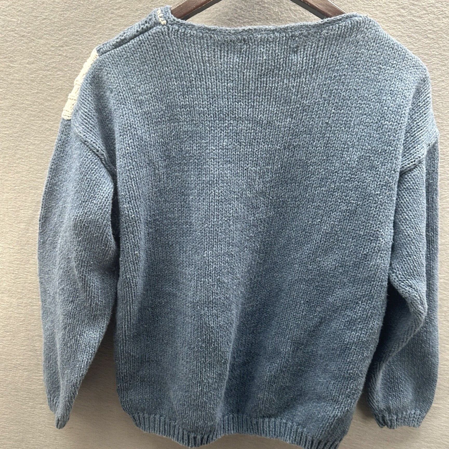 Vintage Vintage Chrysanthem 80s Sweater Women's L Blue Floral Knit Pullover Boho Casual Size L / US 10 / IT 46 - 7 Thumbnail