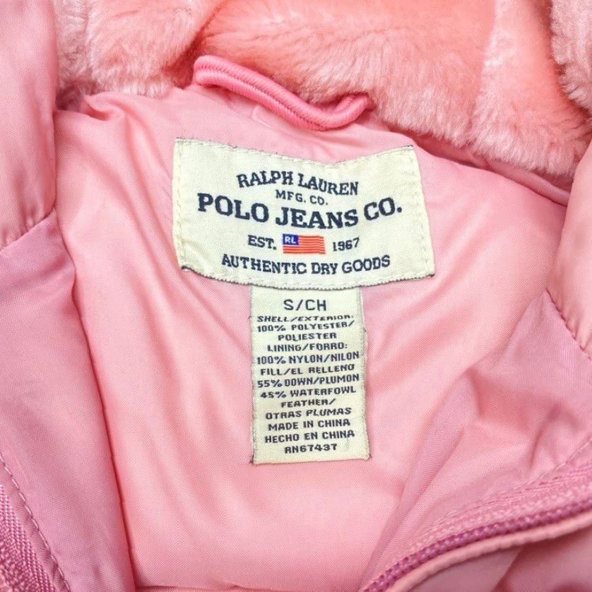Polo Ralph Lauren Polo Jeans Ralph Lauren Womens Small Full Zip Hood Fur Lined Pink Puffer Jacket Size 28" / US 6 / IT 42 - 6 Thumbnail