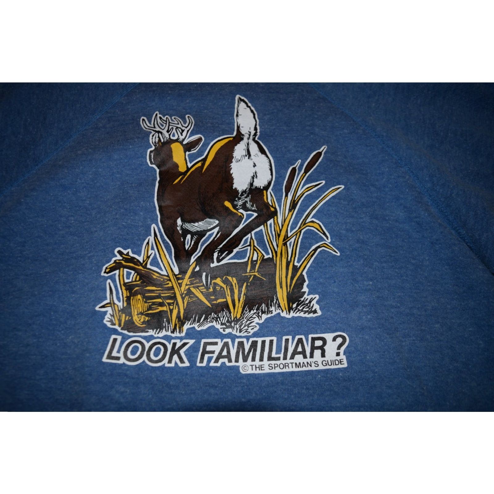 Vintage VINTAGE 70s SCREEN STARS WHITETAIL DEER CREWNECK SWEATSHIRT Men's Medium Blue Graphic Outdoor Size US M / EU 48-50 / 2 - 2 Thumbnail