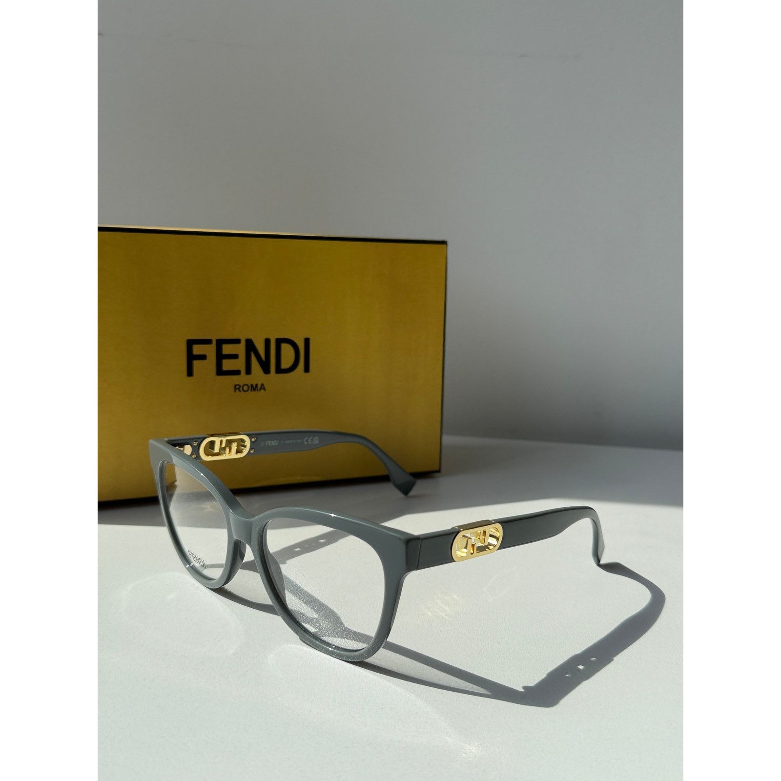 Fendi NEW Fendi FE50093I Grey Cat Eye Eyeglasses Frames Size ONE SIZE - 5 Thumbnail