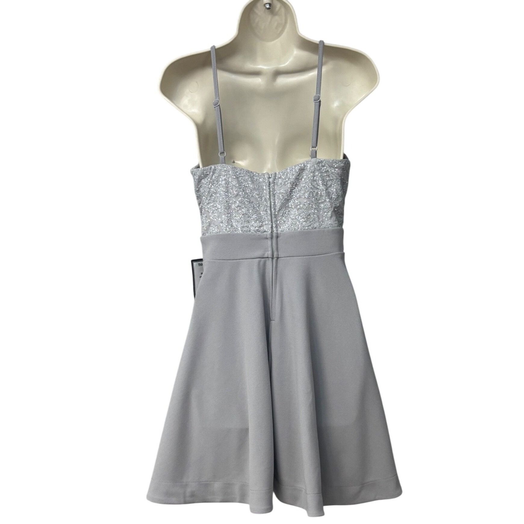 Other Speechless Juniors' Sparkle-Embellished Halter Dress, Gray/S Size ONE SIZE - 6 Thumbnail