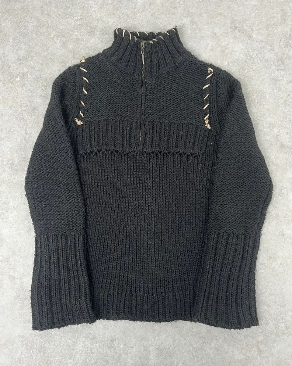 Just Cavalli AW2005 Cavalli Black Wool Half-Zip Sweater Size US L / EU 52-54 / 3 - 1 Thumbnail