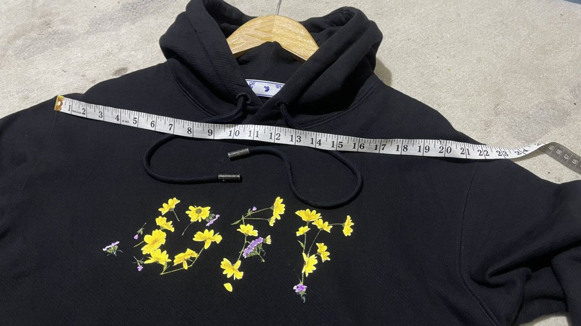 Off-White Off-White Cotton Floral Logo Hoodie Black Large Size L / US 10 / IT 46 - 21 Thumbnail