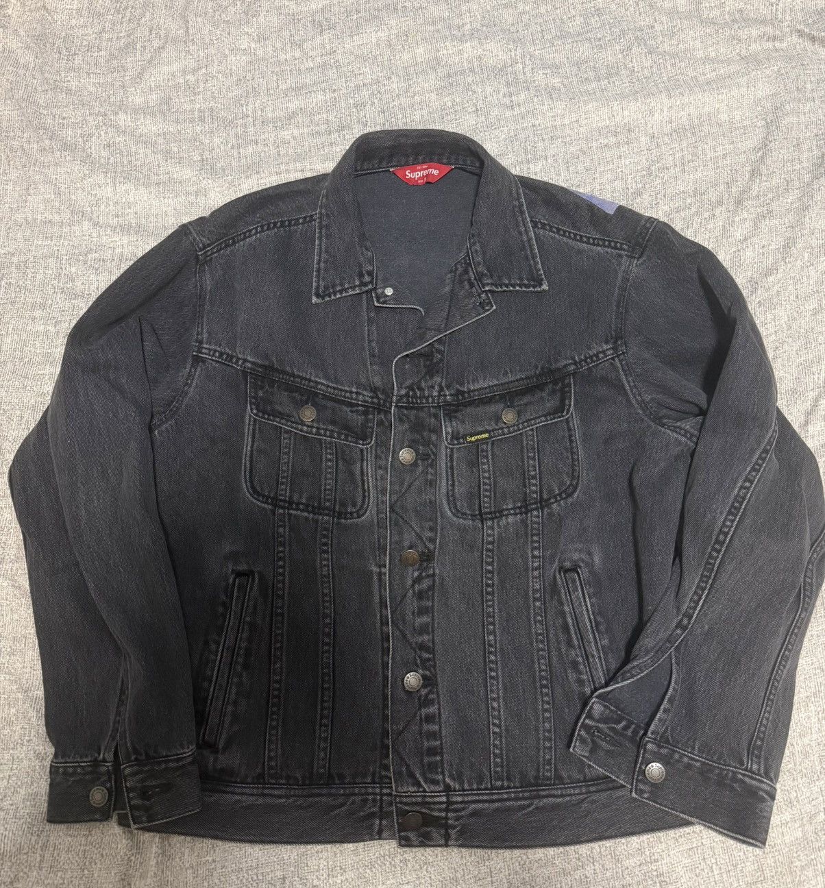 Supreme new york painted trucker jacket