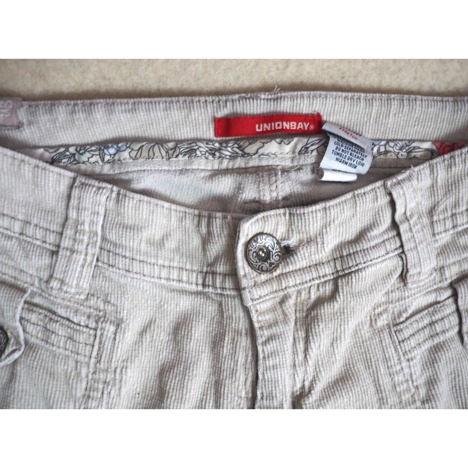 Vintage VINTAGE Union Bay Beige Corduroy Low Rise 28x31 Flare Womens Pants Size 28" / US 6 / IT 42 - 5 Thumbnail