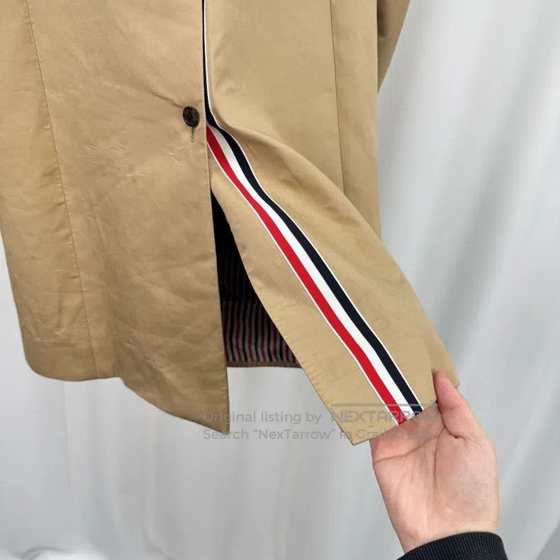 Thom Browne Thom Browne Khaki Striped Windbreaker Jacket Size US XS / EU 42 / 0 - 6 Thumbnail
