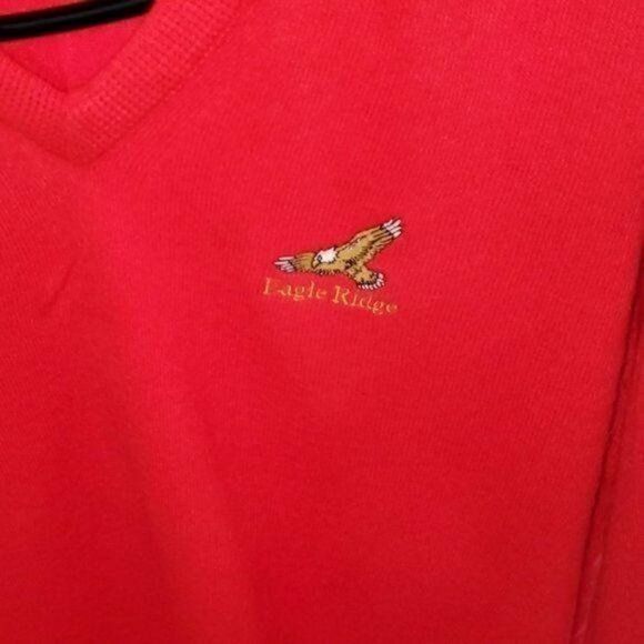 Vintage Pickering Vintage Embroidered "Eagle Ridge" Red Wool V-neck Size US L / EU 52-54 / 3 - 3 Thumbnail
