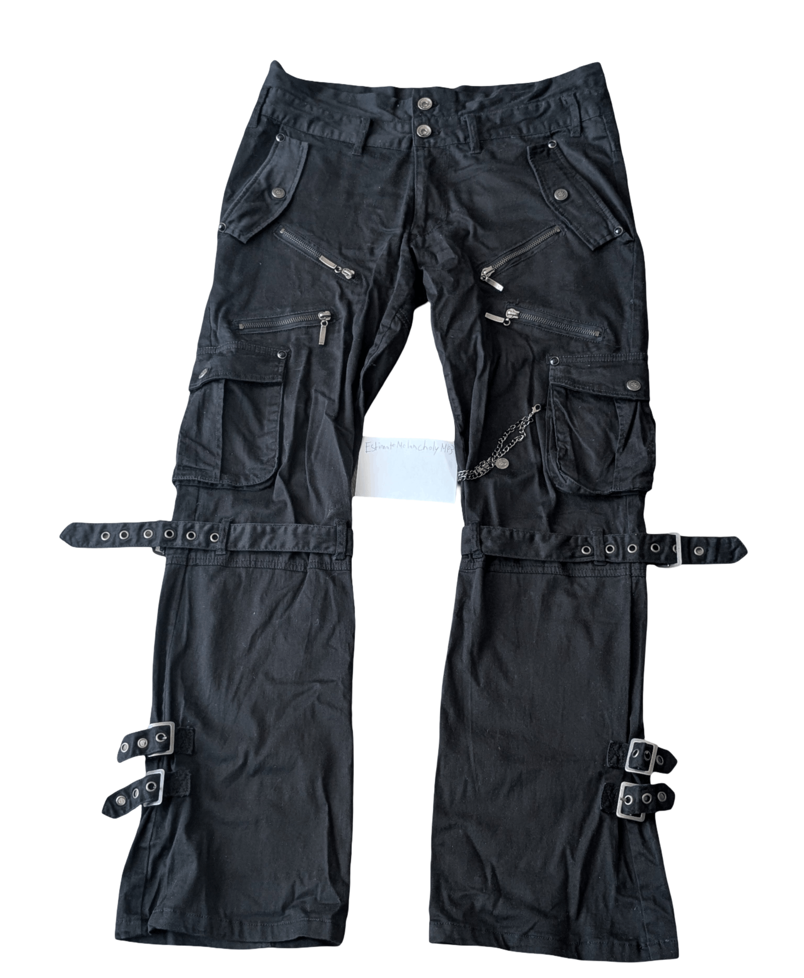 14th Addiction Semantic Design Bondage Chain Zippers Double Waist Flare Size US 32 / EU 48 - 17 Thumbnail