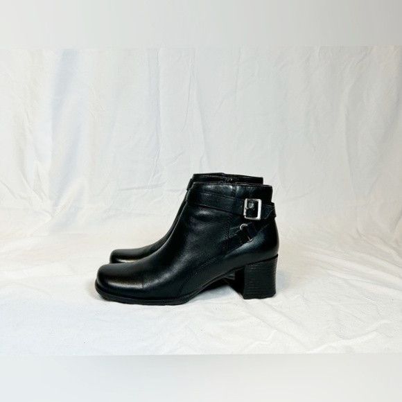 Covington Vintage 90s Covington Black Leather Square Toe Ankle Boots Size US 7 / IT 37 - 4 Thumbnail