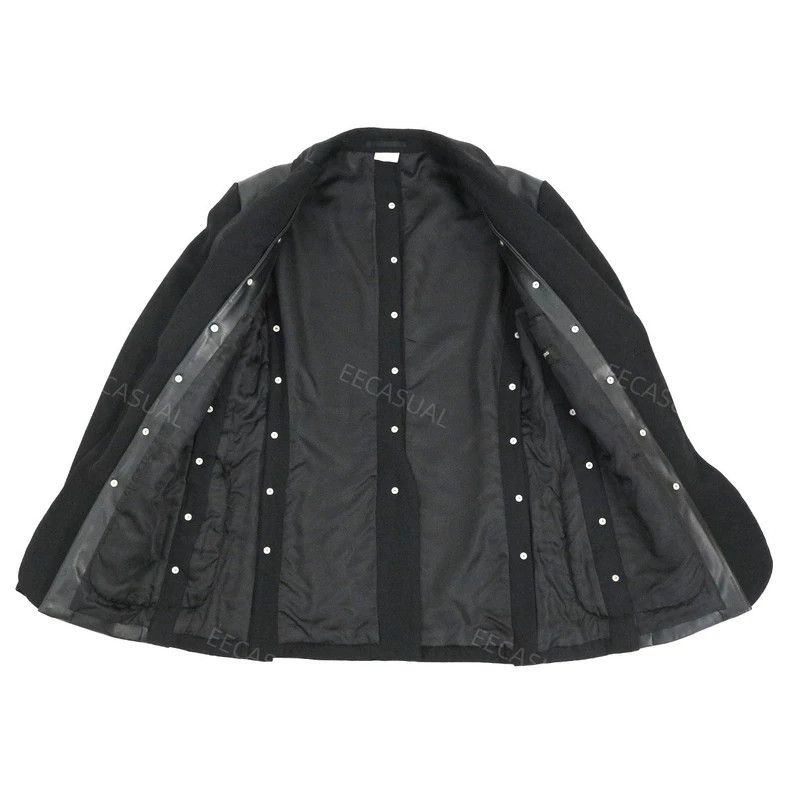 Comme des Garcons Comme Des Garcons Leather, fur, patchwork wool, studded bl Size US M / EU 48-50 / 2 - 4 Thumbnail