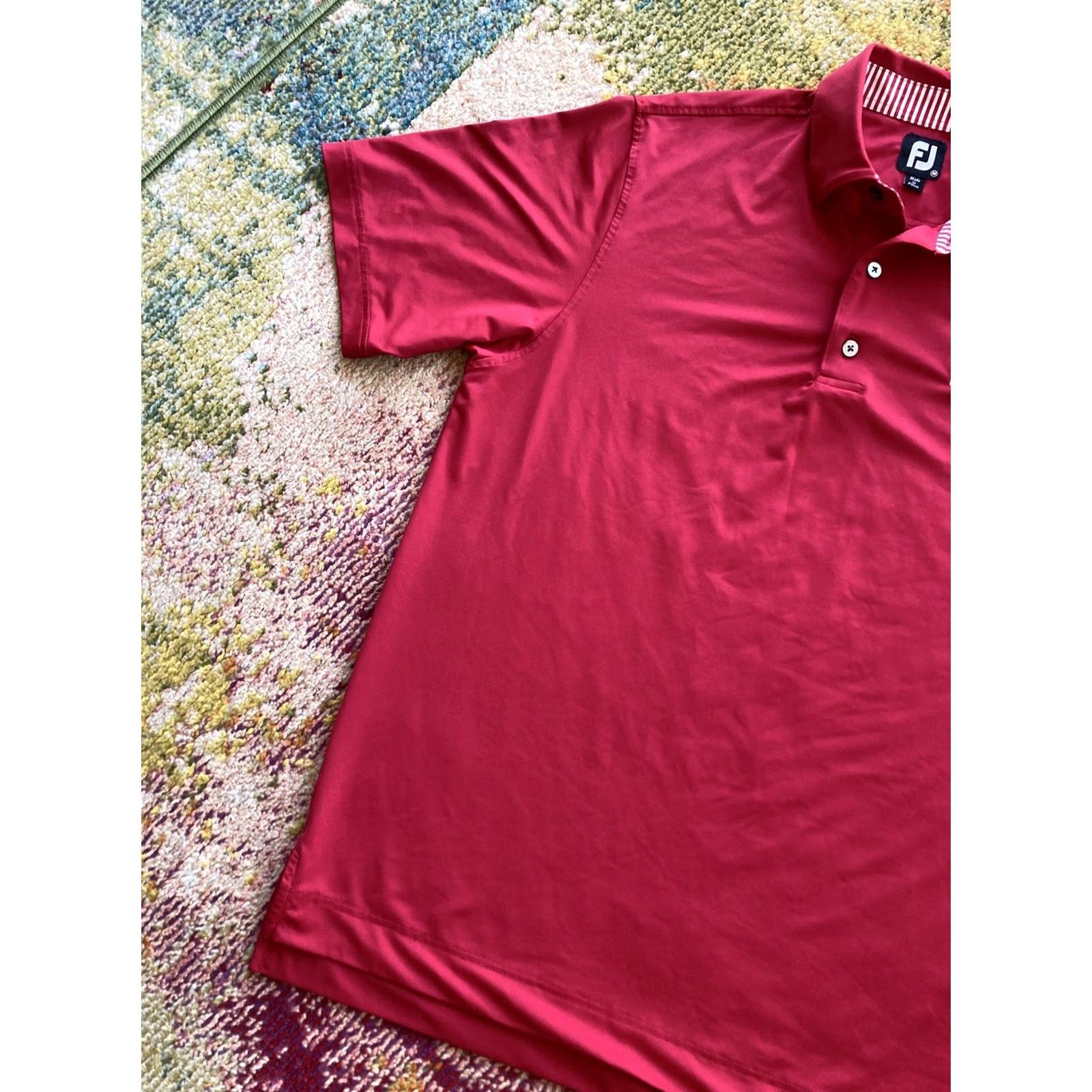 Footjoy FootJoy University of Alabama Crimson Tide Performance Polo Shirt Mens Medium Red Polyester Spandex Golf Breathable Logo Shirt Size US M / EU 48-50 / 2 - 2 Thumbnail