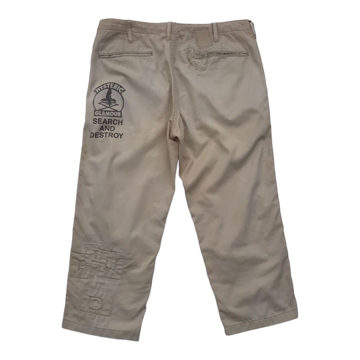 3 Quarter Hysteric Glamour Distressed Streetwear Pants-STAIN