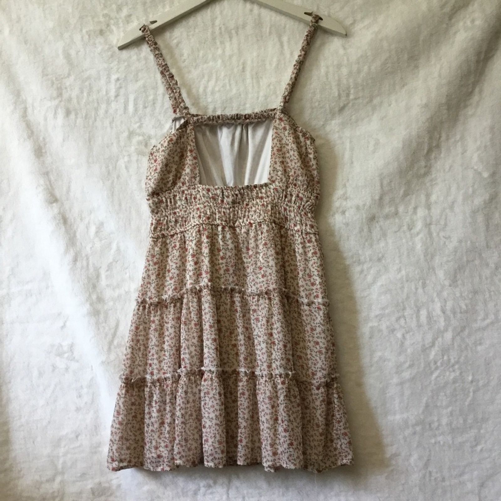 Other Trixxi Tan Floral-Print Chiffon Tiered Fit & Flare Dress Size M / US 6-8 / IT 42-44 - 7 Thumbnail