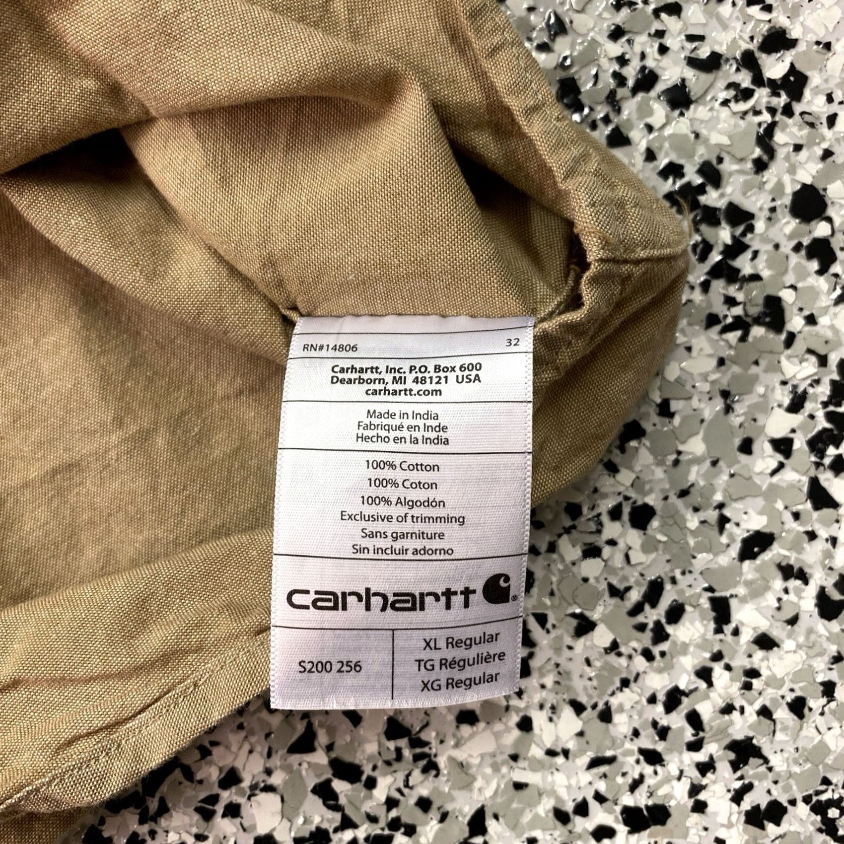 Carhartt Carhartt Mens XL Relaxed Fit Work Shirt Short Sleeve Light Brown Khaki Button-Up Pocketed Casual Workwear Shirt Size US XL / EU 56 / 4 - 4 Thumbnail