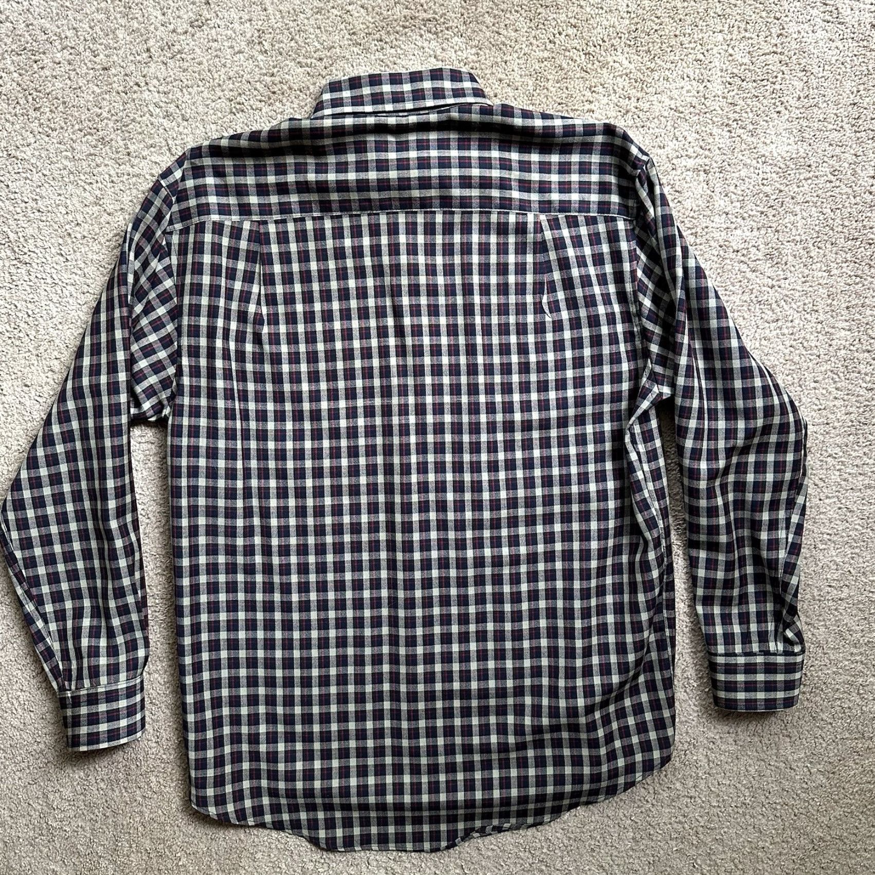 Pendleton Shirt Mens Medium Button-Down 100% Wool Blue Red Tan Checks