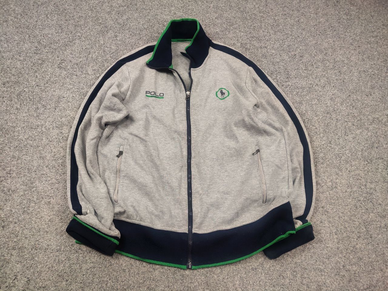 Polo Ralph Lauren Polo Sport Ralph Lauren Vintage Gray Logo Zip Track Jacket Size US L / EU 52-54 / 3 - 3 Thumbnail