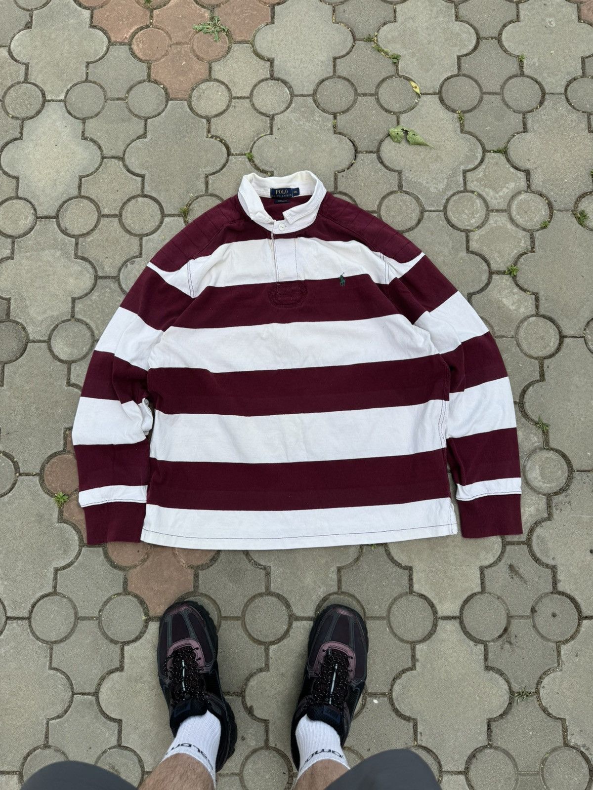 Polo Ralph Lauren Vintage Polo Ralph Lauren Striped Rugby Tee Shirt Y2K Size US XXL / EU 58 / 5 - 2 Thumbnail