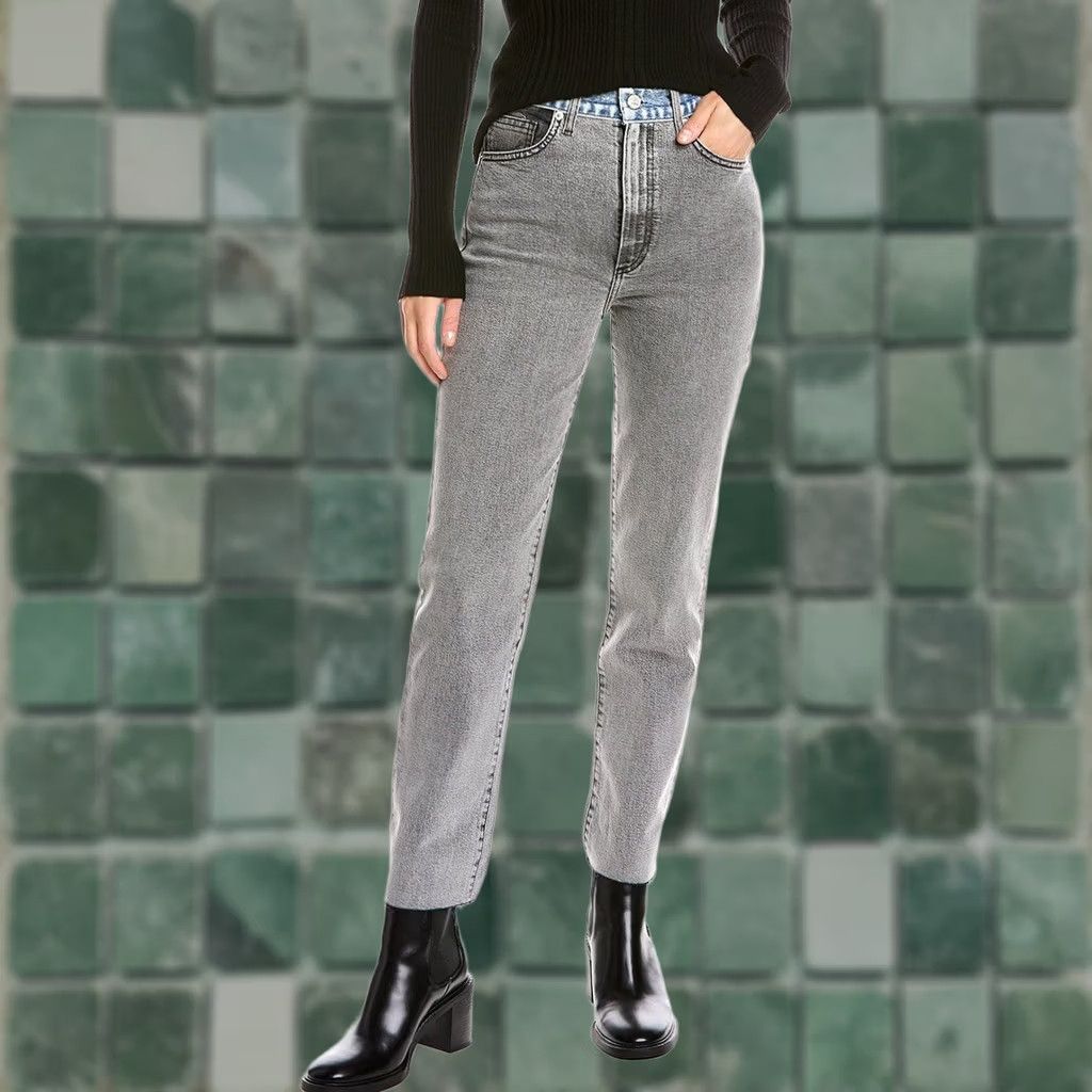 Vintage VINTAGE LE JEAN Sabine High Rise Straight Ankle Jeans Blue Grey Contrast 30 NWT Size 30" / US 8 / IT 44 - 1 Thumbnail
