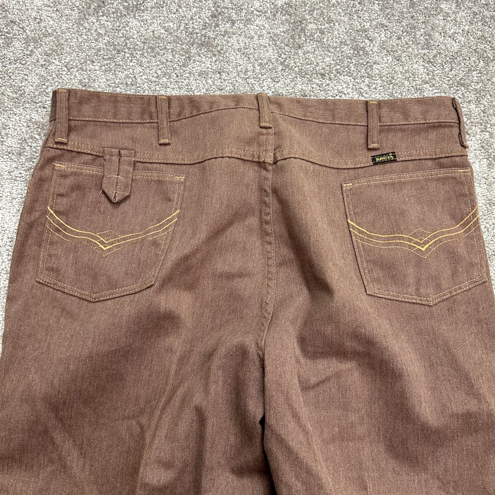 Vintage Maverick Jeans Mens 40L Brown Straight Leg Cropped Casual Classic Outdoor 38x26 Size US 40 / EU 56 - 3 Thumbnail
