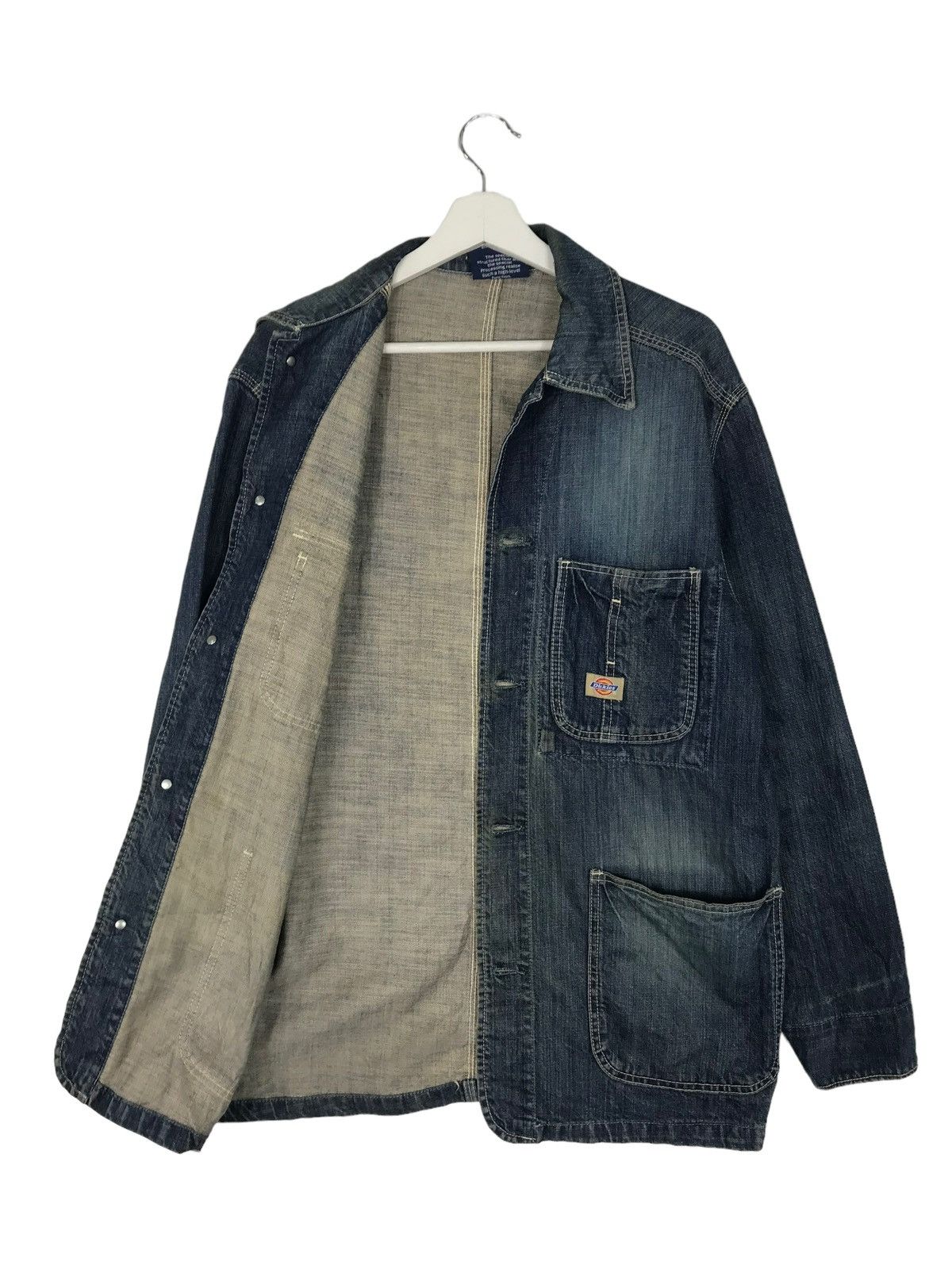 Dickies 💥 VINTAGE DICKIES DENIM CHORE JACKET Size US L / EU 52-54 / 3 - 6 Thumbnail