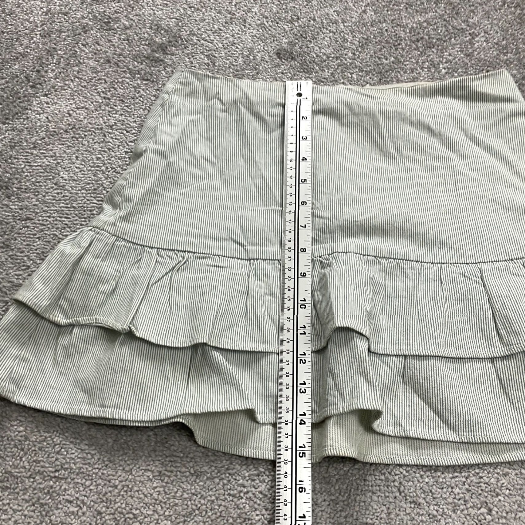 AQUA Aqua Bloomingdale's Mini A-Line Skirt Womens Medium Striped Layered Cotton Zip Size 32" / US 10 / IT 46 - 7 Thumbnail